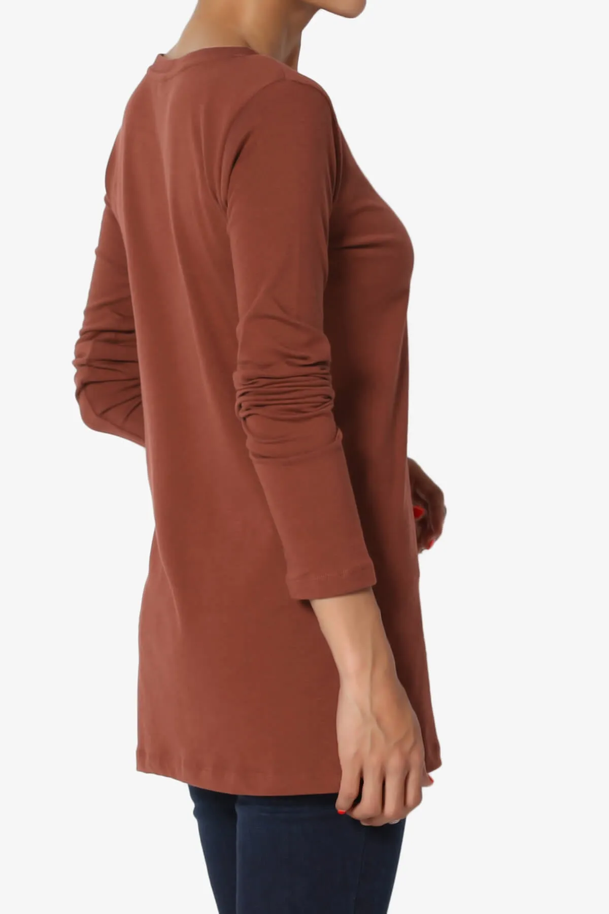 Lasso Cotton V-Neck Long Sleeve Tee