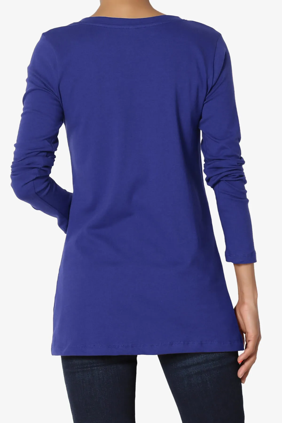Lasso Cotton V-Neck Long Sleeve Tee