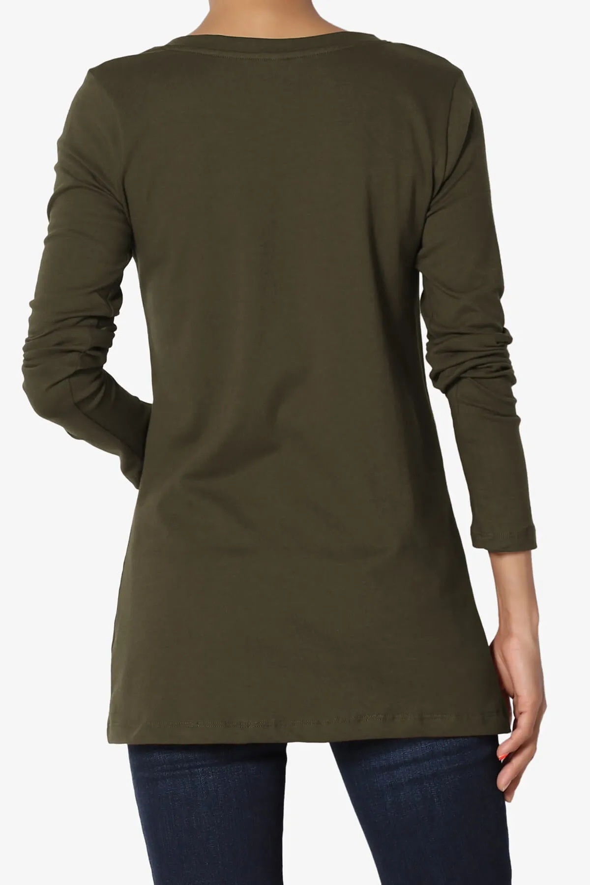 Lasso Cotton V-Neck Long Sleeve Tee