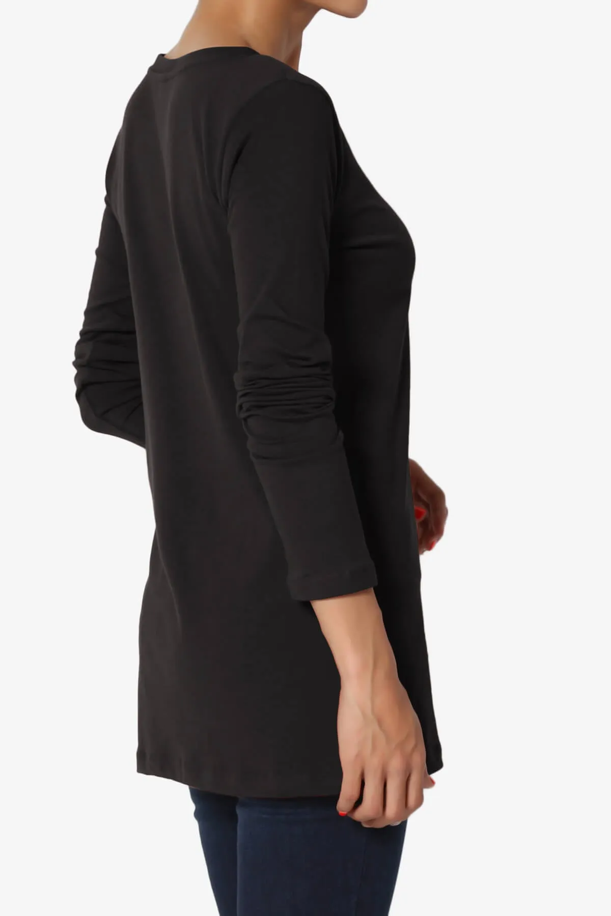 Lasso Cotton V-Neck Long Sleeve Tee