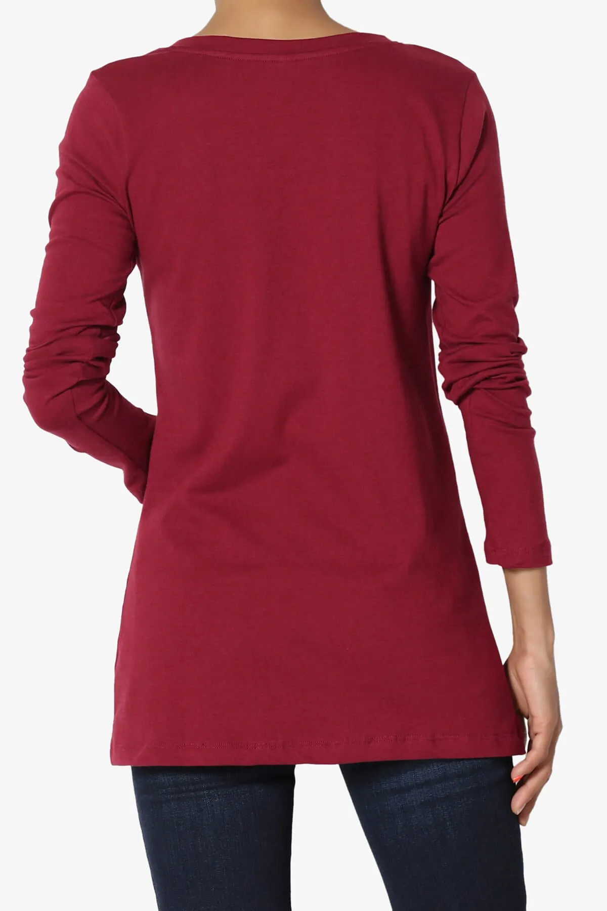 Lasso Cotton V-Neck Long Sleeve Tee
