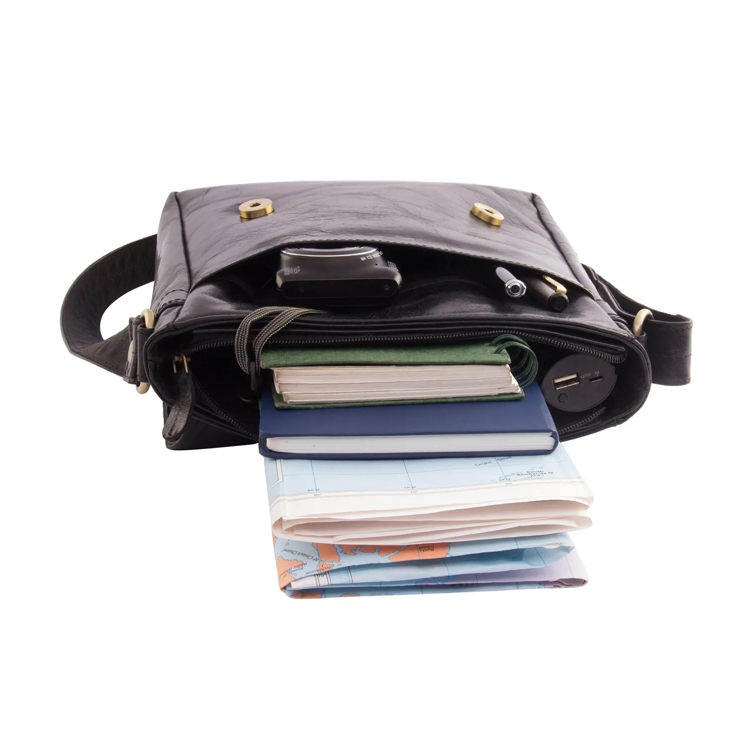Leather Sling Bag : The Urban Explorer in Black