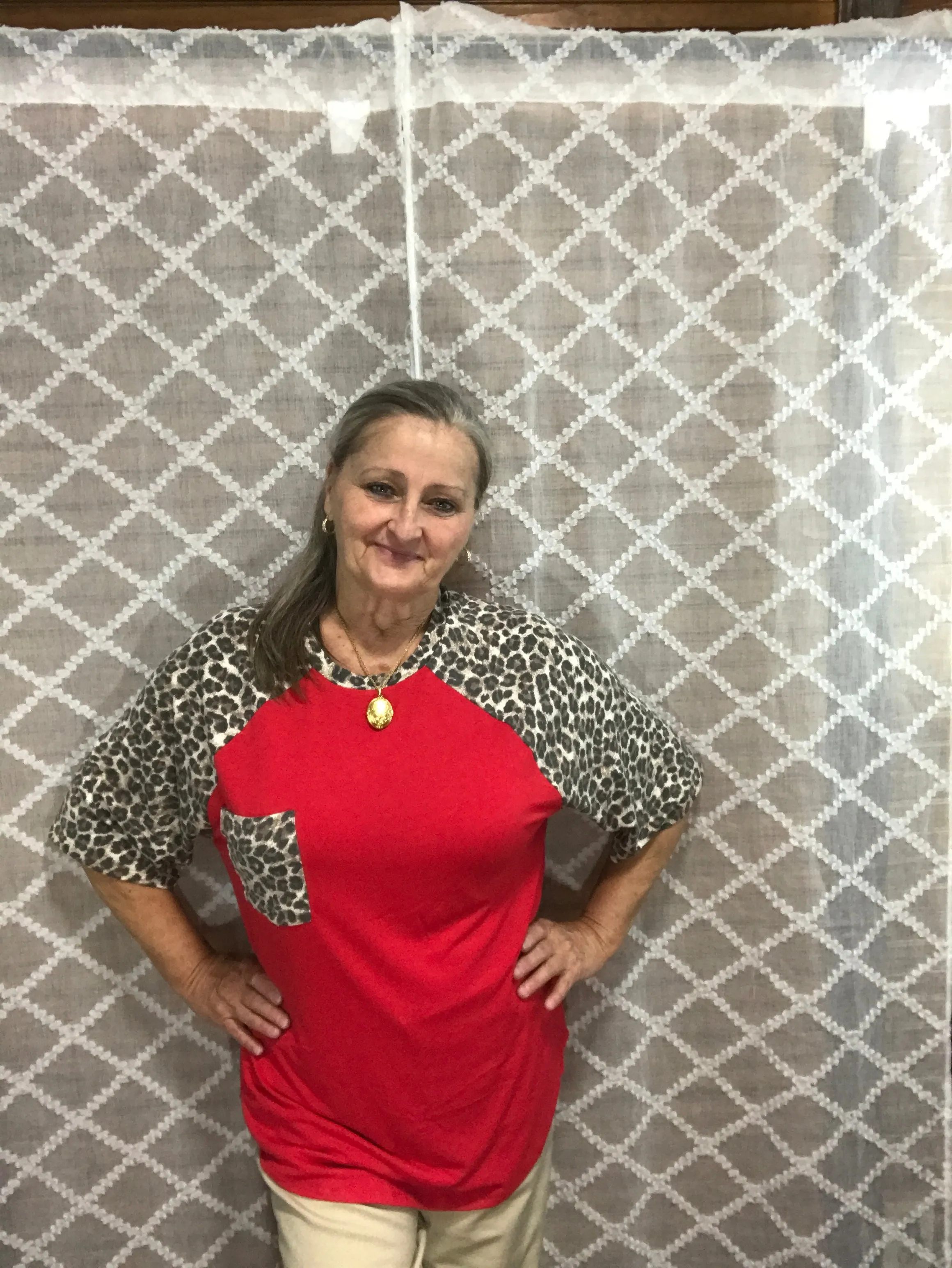 Leopard Sleeve and Pocket Shirt