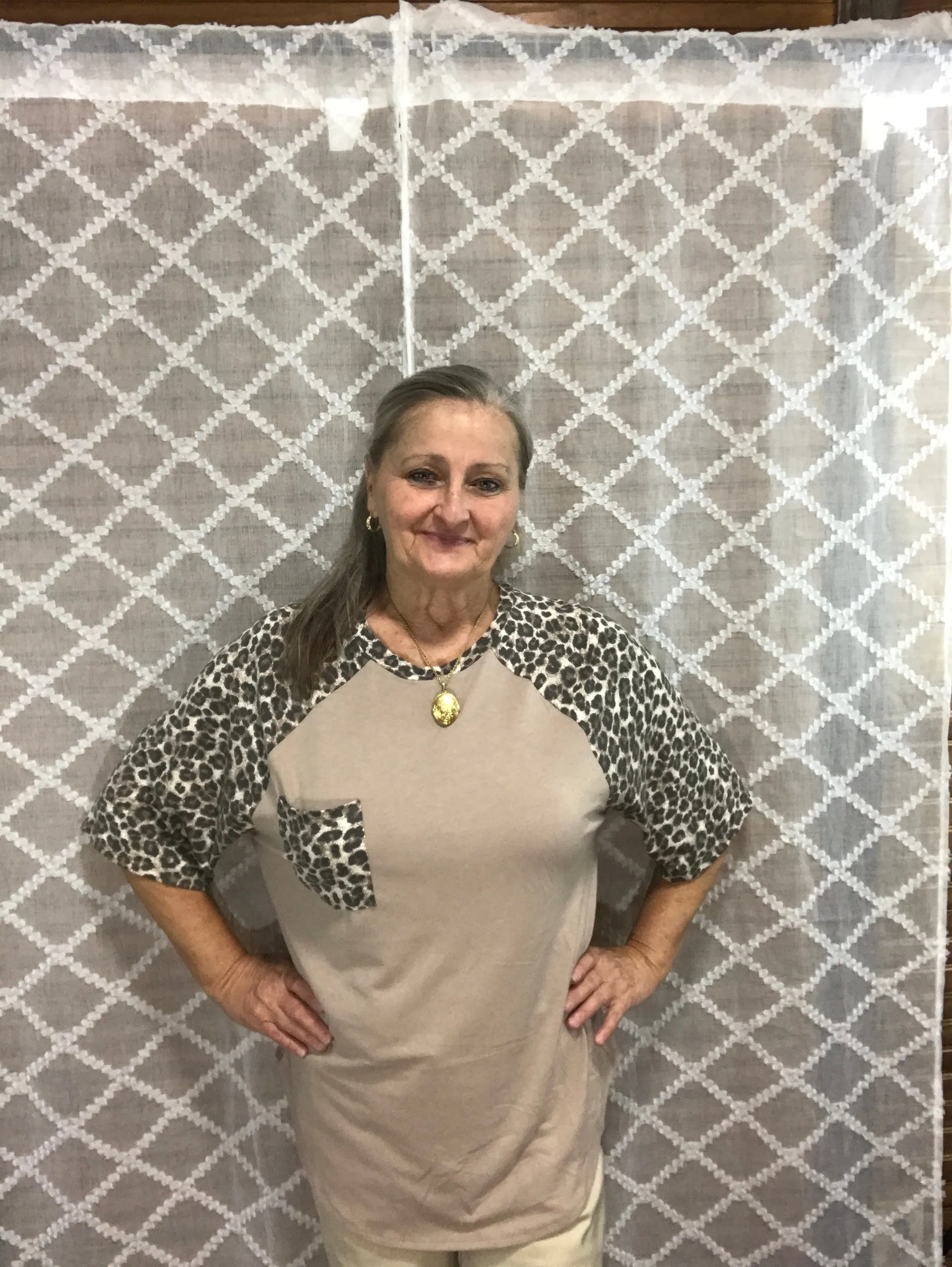 Leopard Sleeve and Pocket Shirt