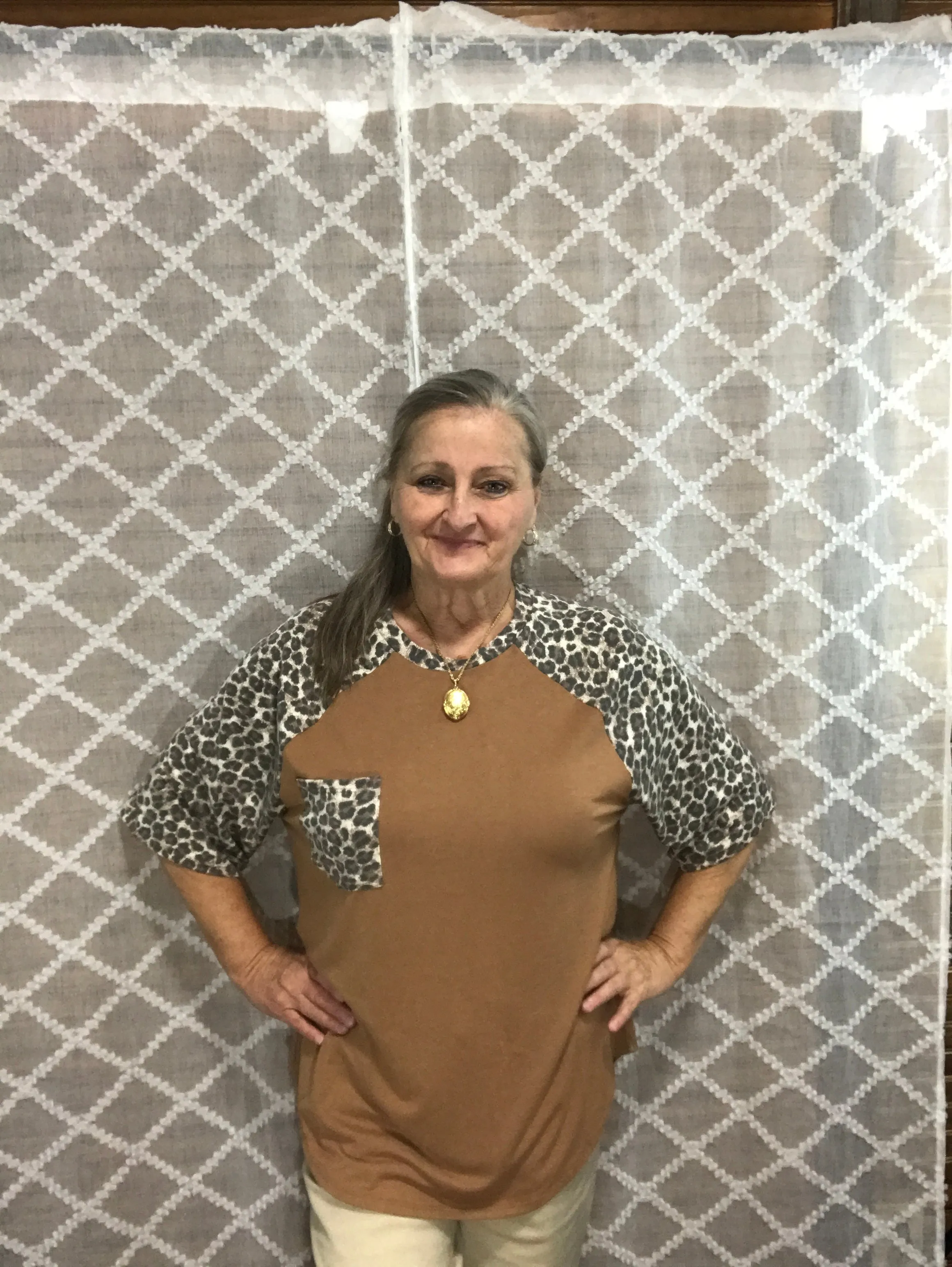 Leopard Sleeve and Pocket Shirt