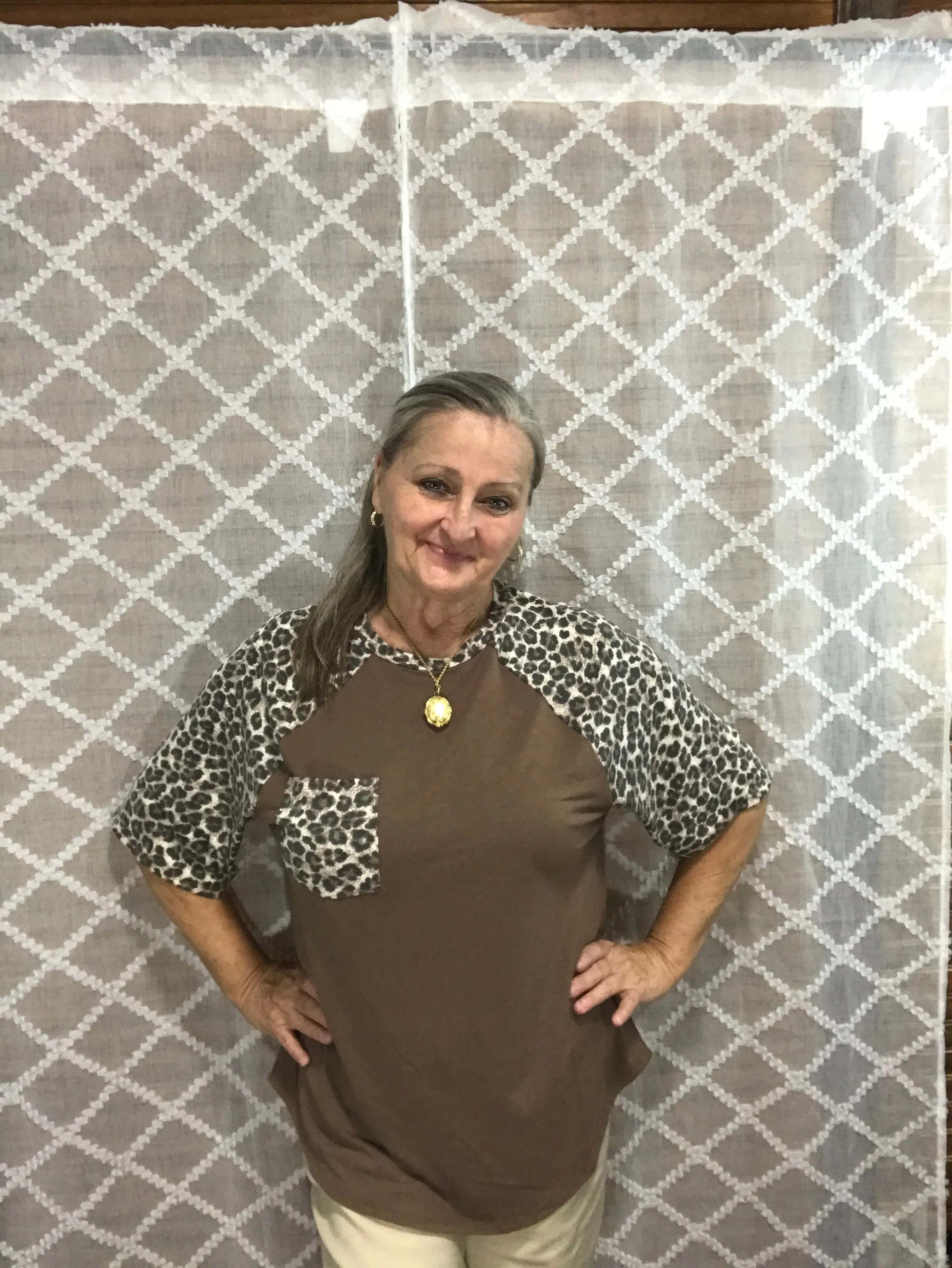 Leopard Sleeve and Pocket Shirt