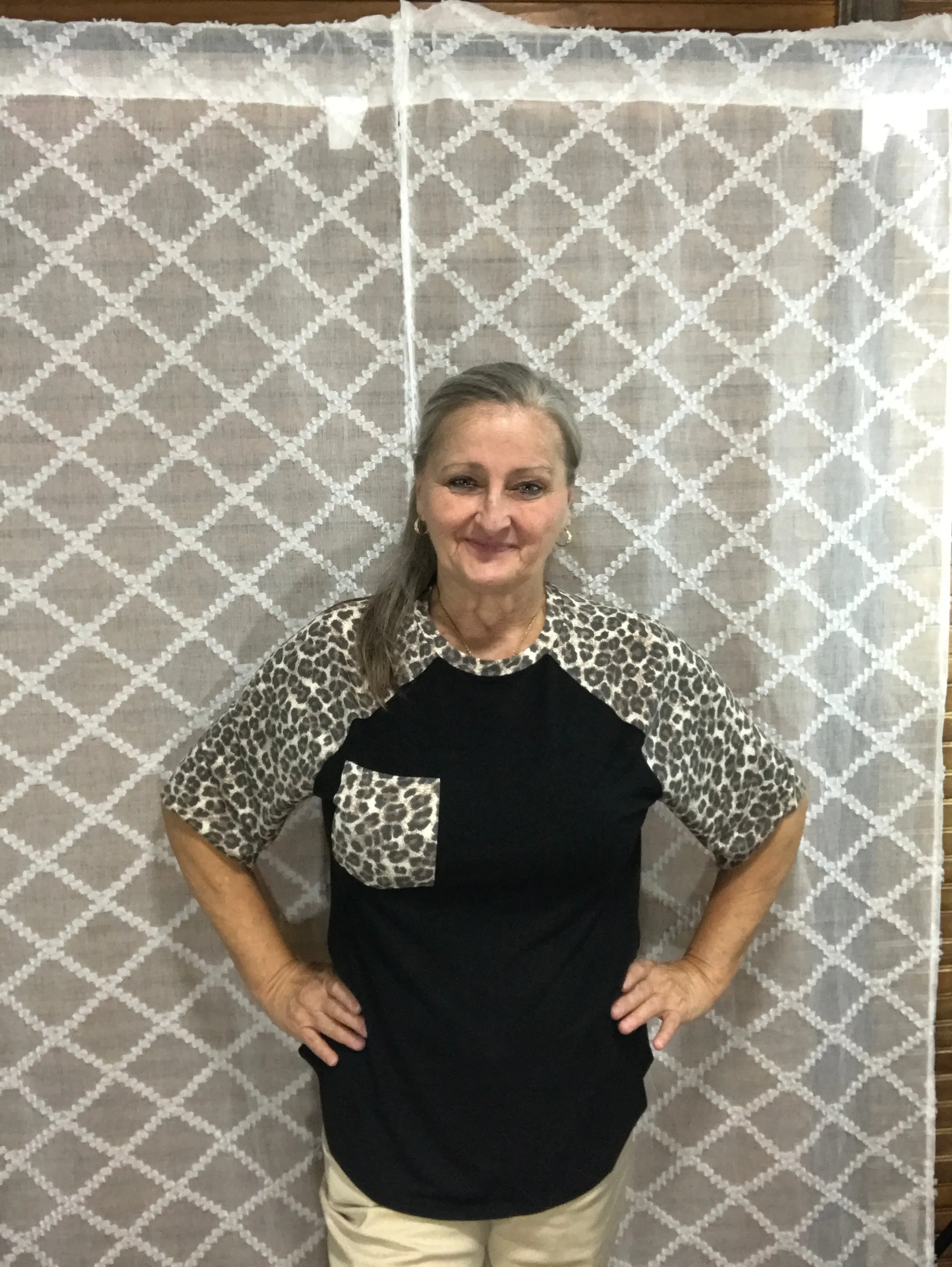 Leopard Sleeve and Pocket Shirt