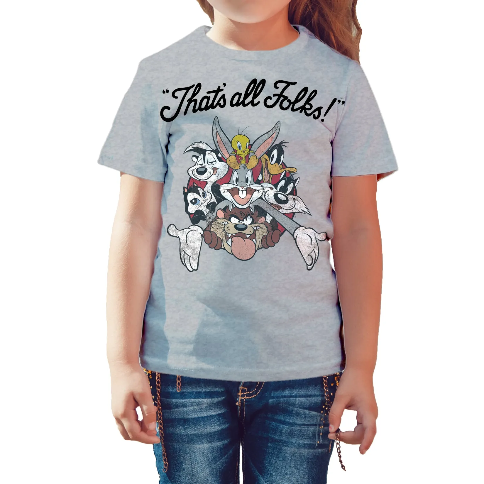 Looney Tunes All Stars That's All Folks Official Kid's T-shirt
