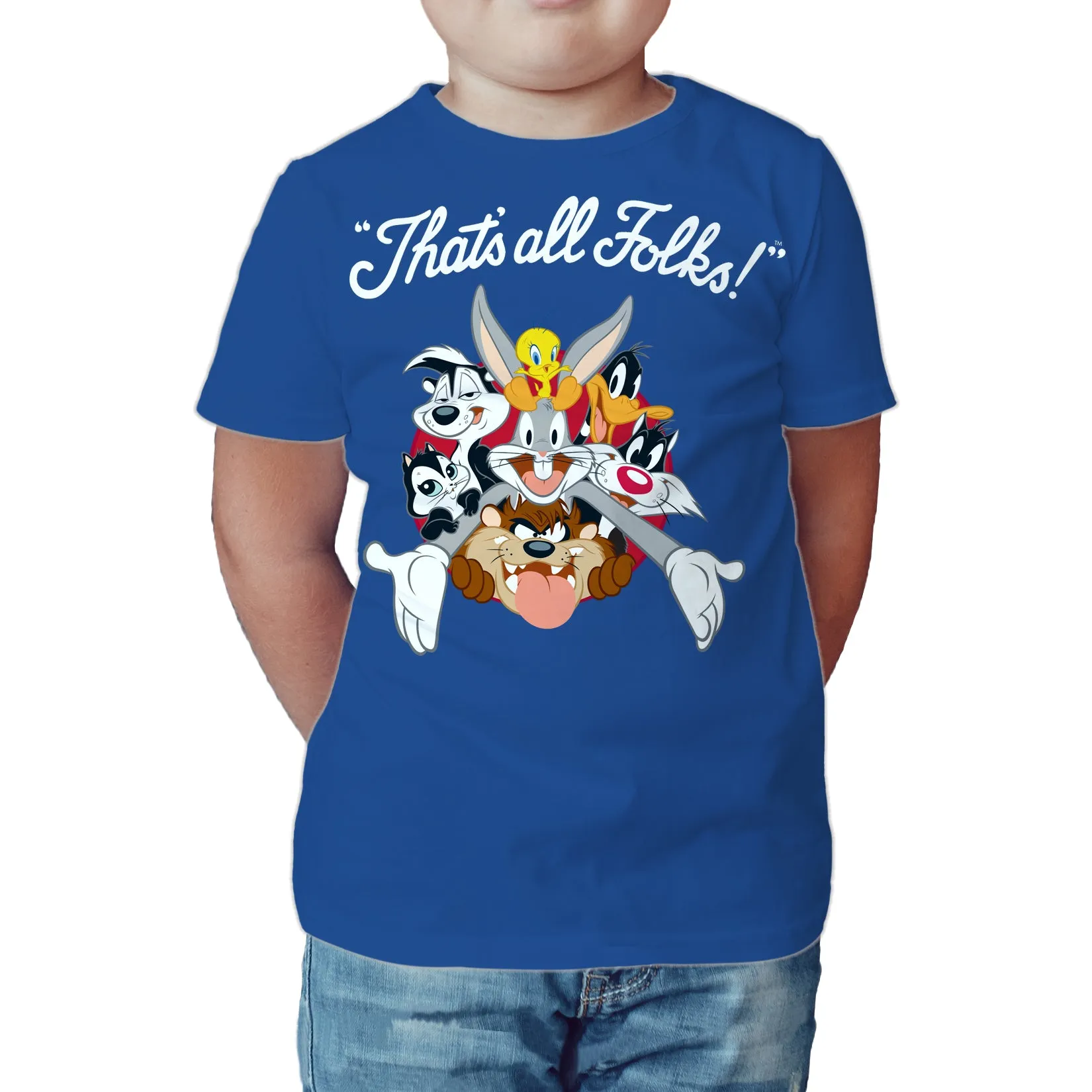 Looney Tunes All Stars That's All Folks Official Kid's T-shirt