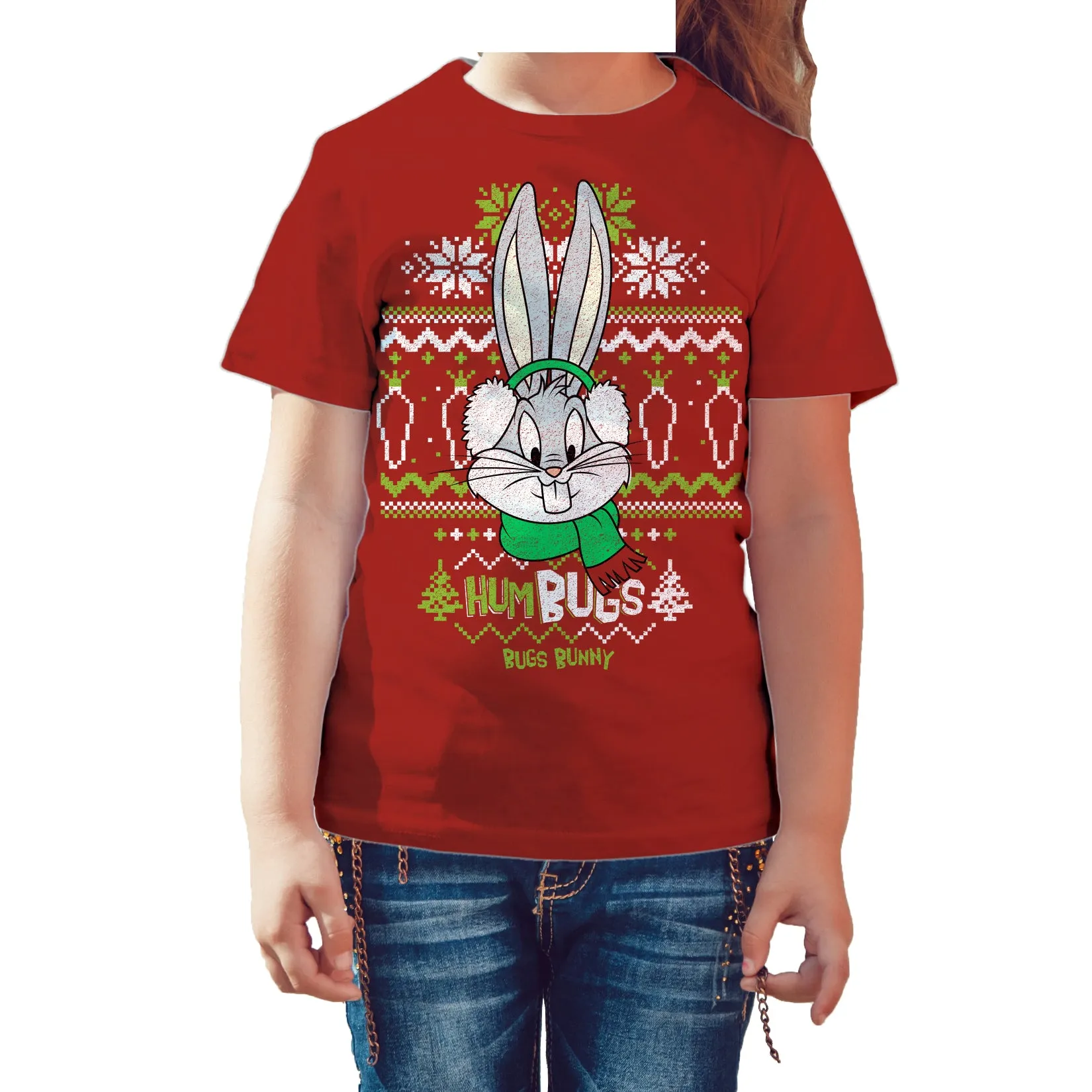 Looney Tunes Bugs Bunny Xmas HumBugs Official Kid's T-Shirt