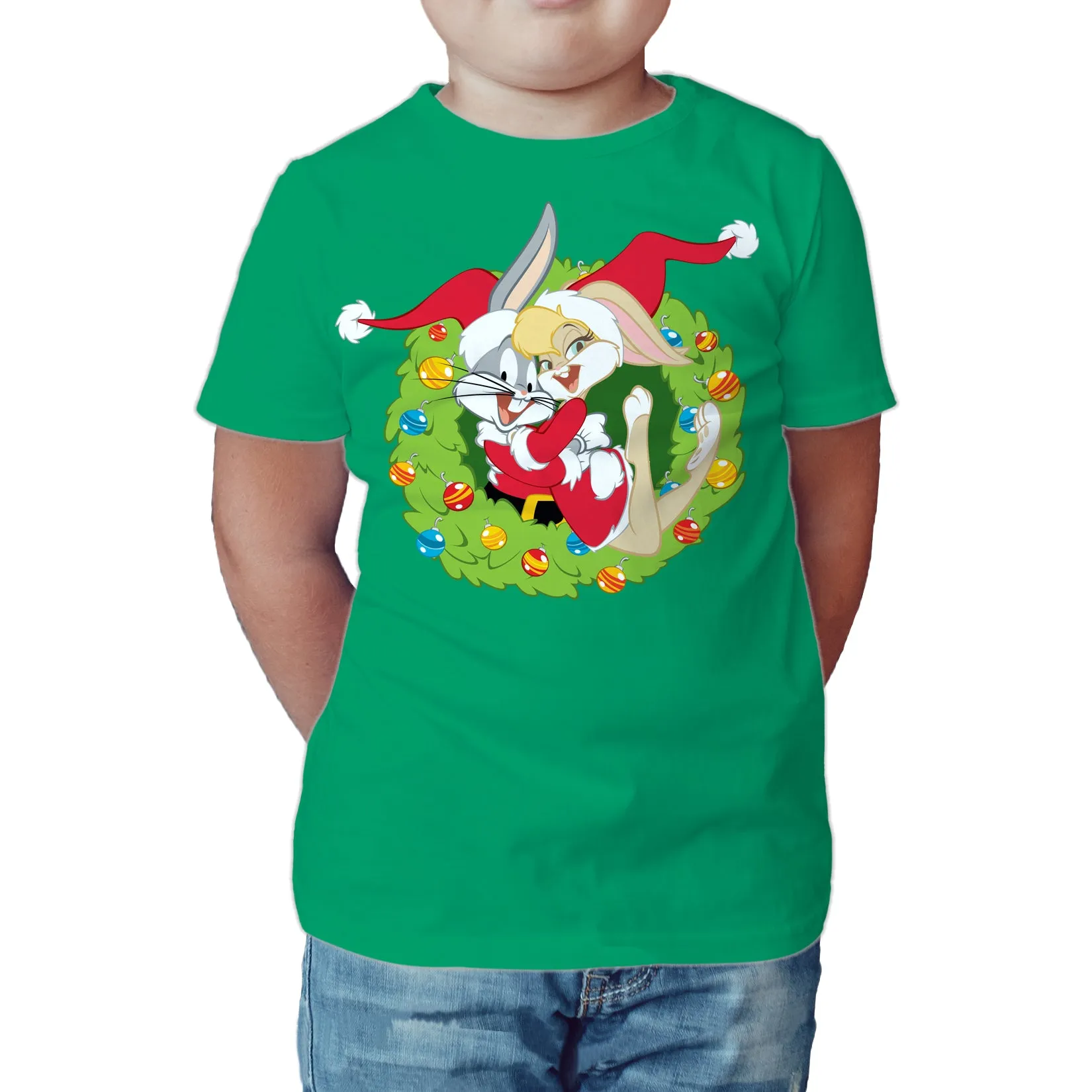 Looney Tunes Bugs Lola Bunny Xmas Santa Official Kid's T-Shirt