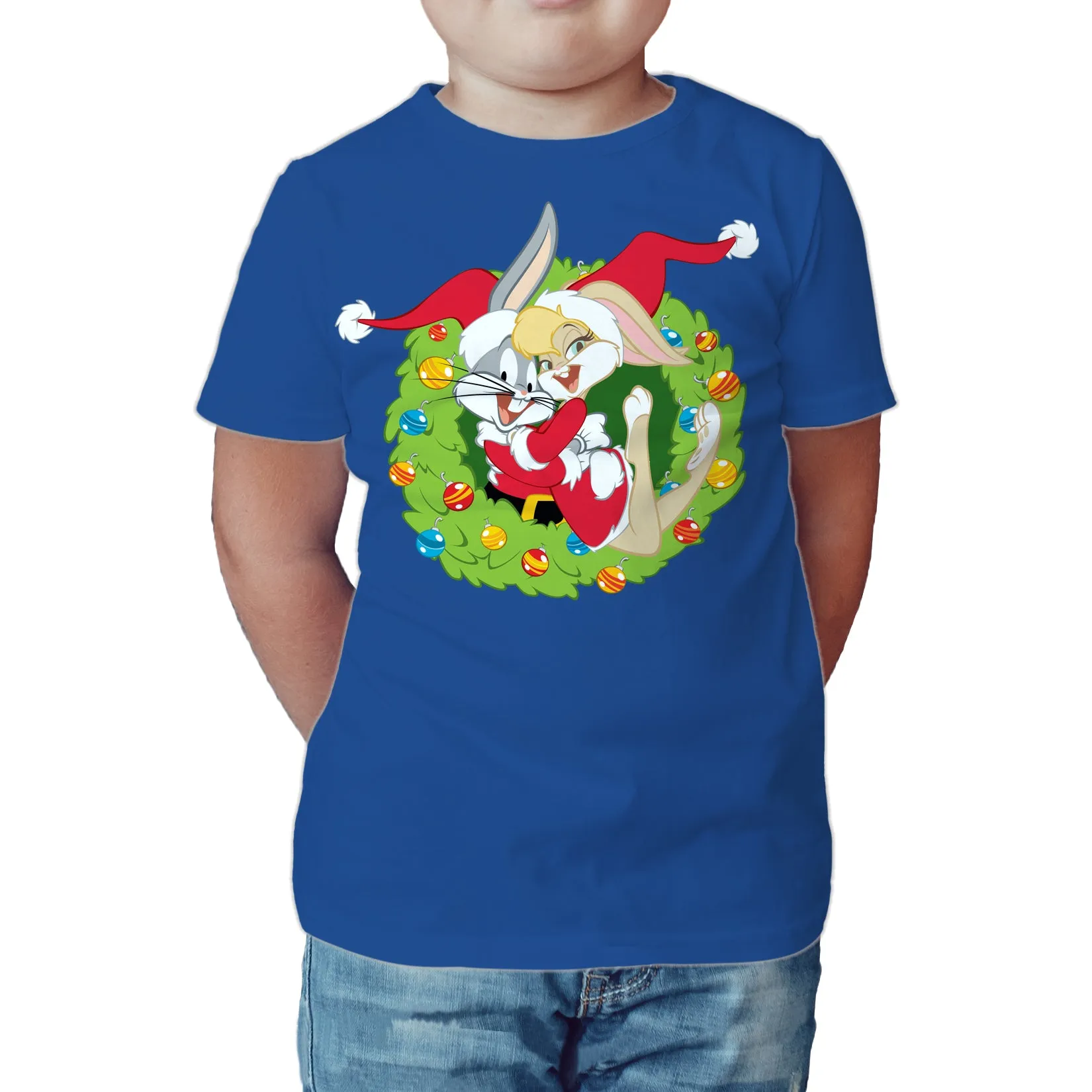 Looney Tunes Bugs Lola Bunny Xmas Santa Official Kid's T-Shirt