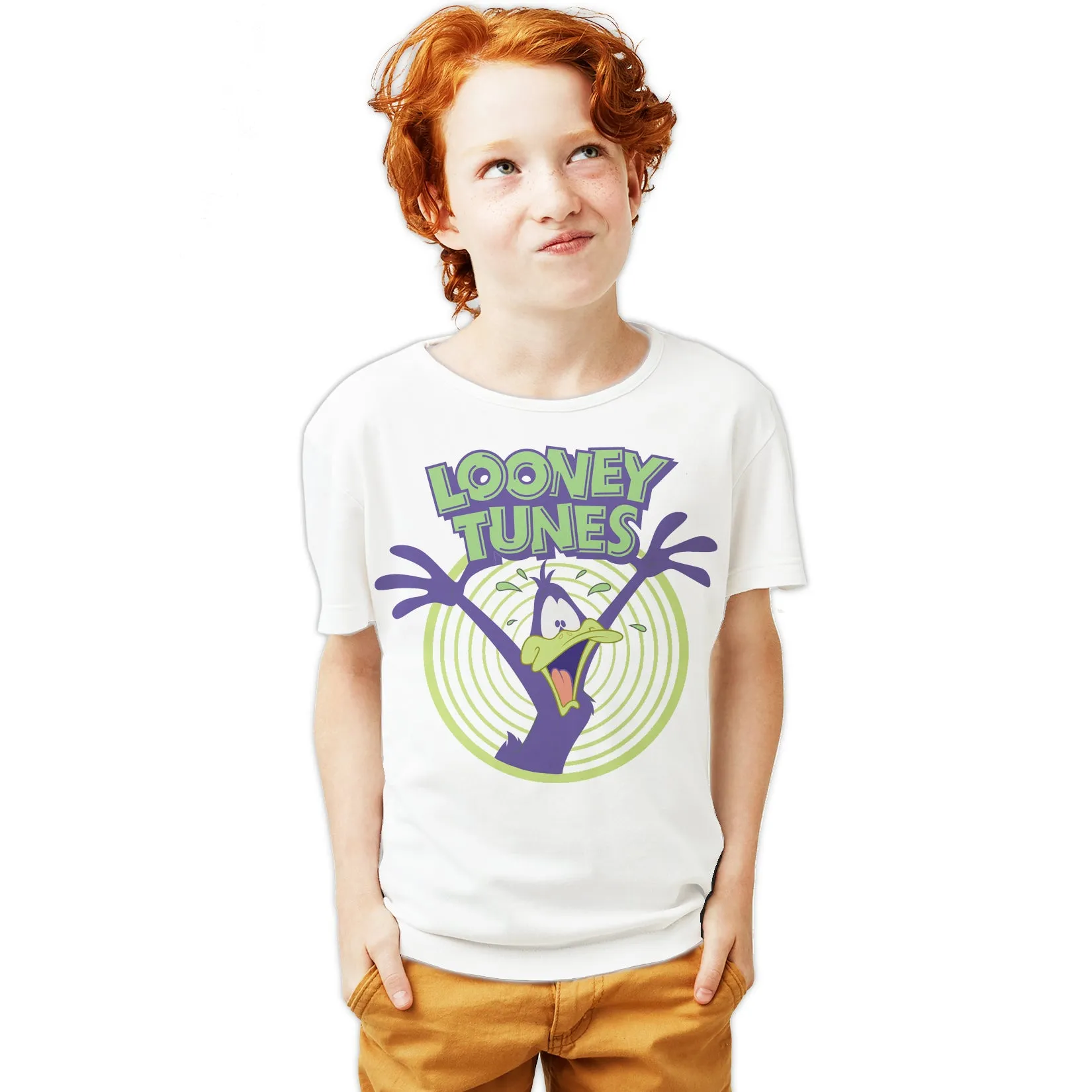 Looney Tunes Daffy Duck  Logo Crazy Official Youth T-shirt