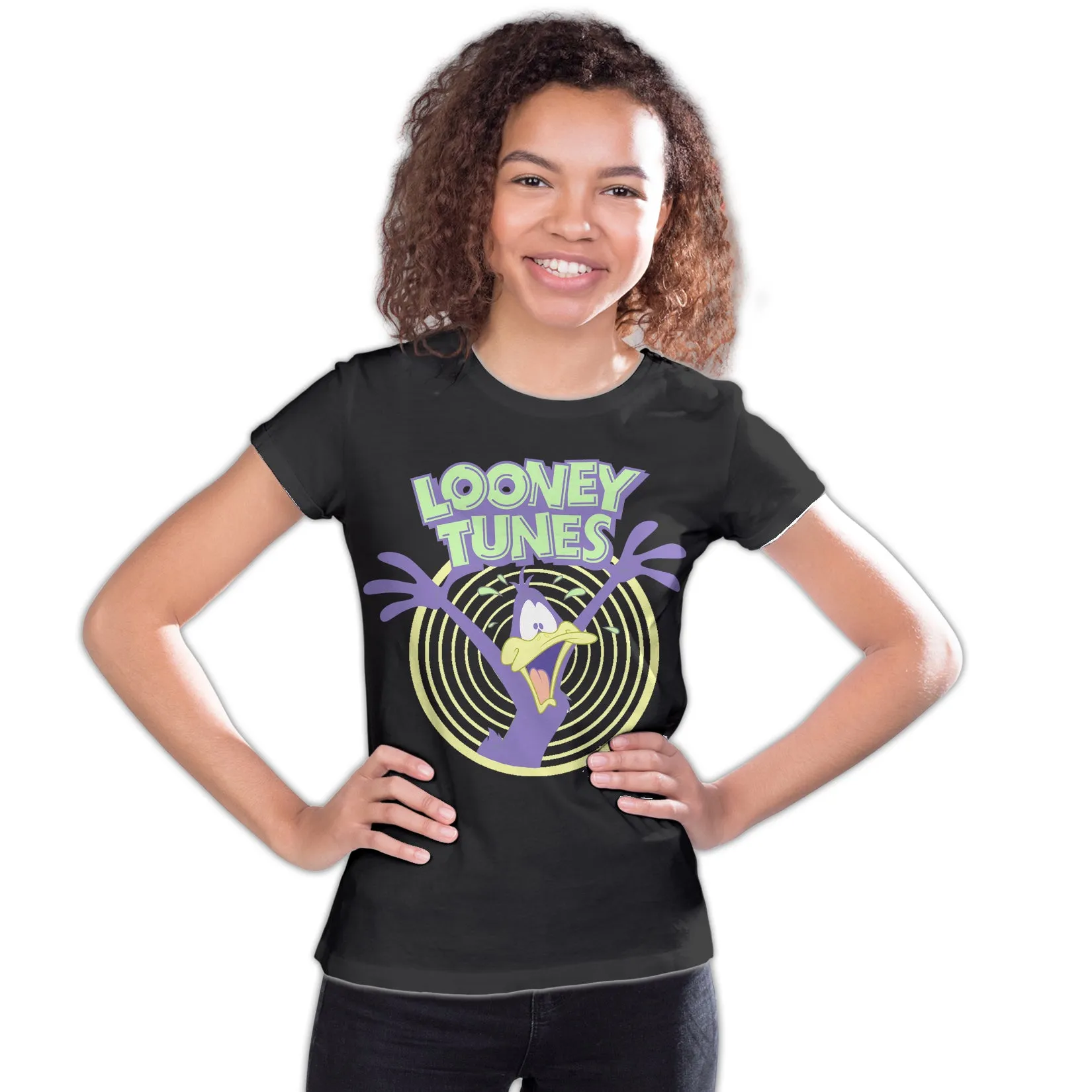 Looney Tunes Daffy Duck  Logo Crazy Official Youth T-shirt
