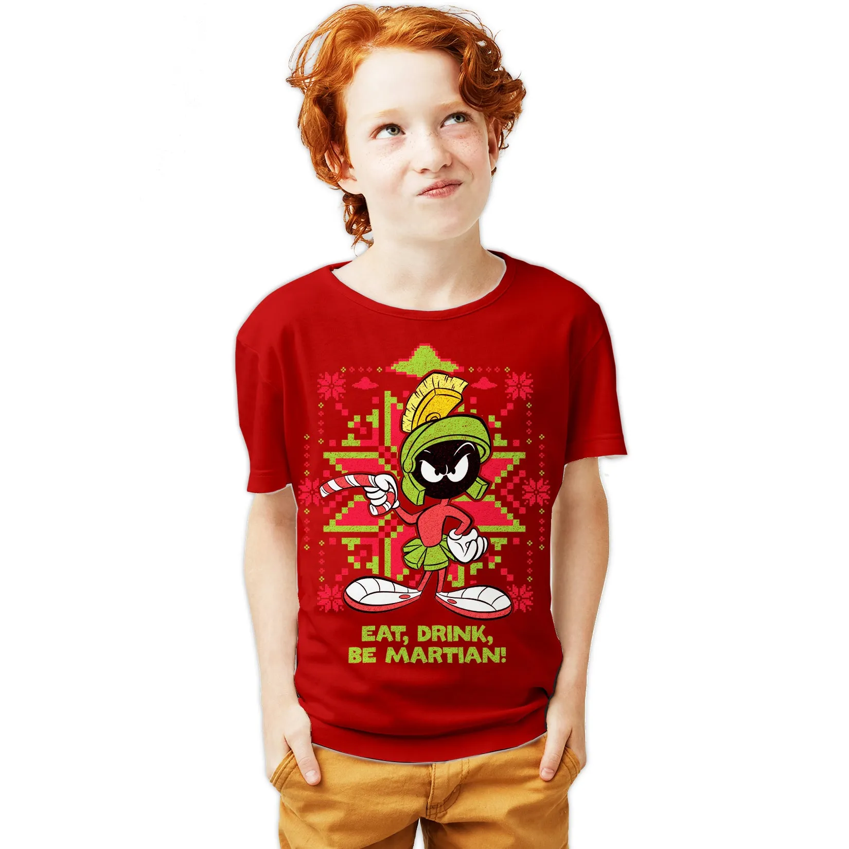Looney Tunes Marvin Martian Xmas Eat Official Youth T-Shirt