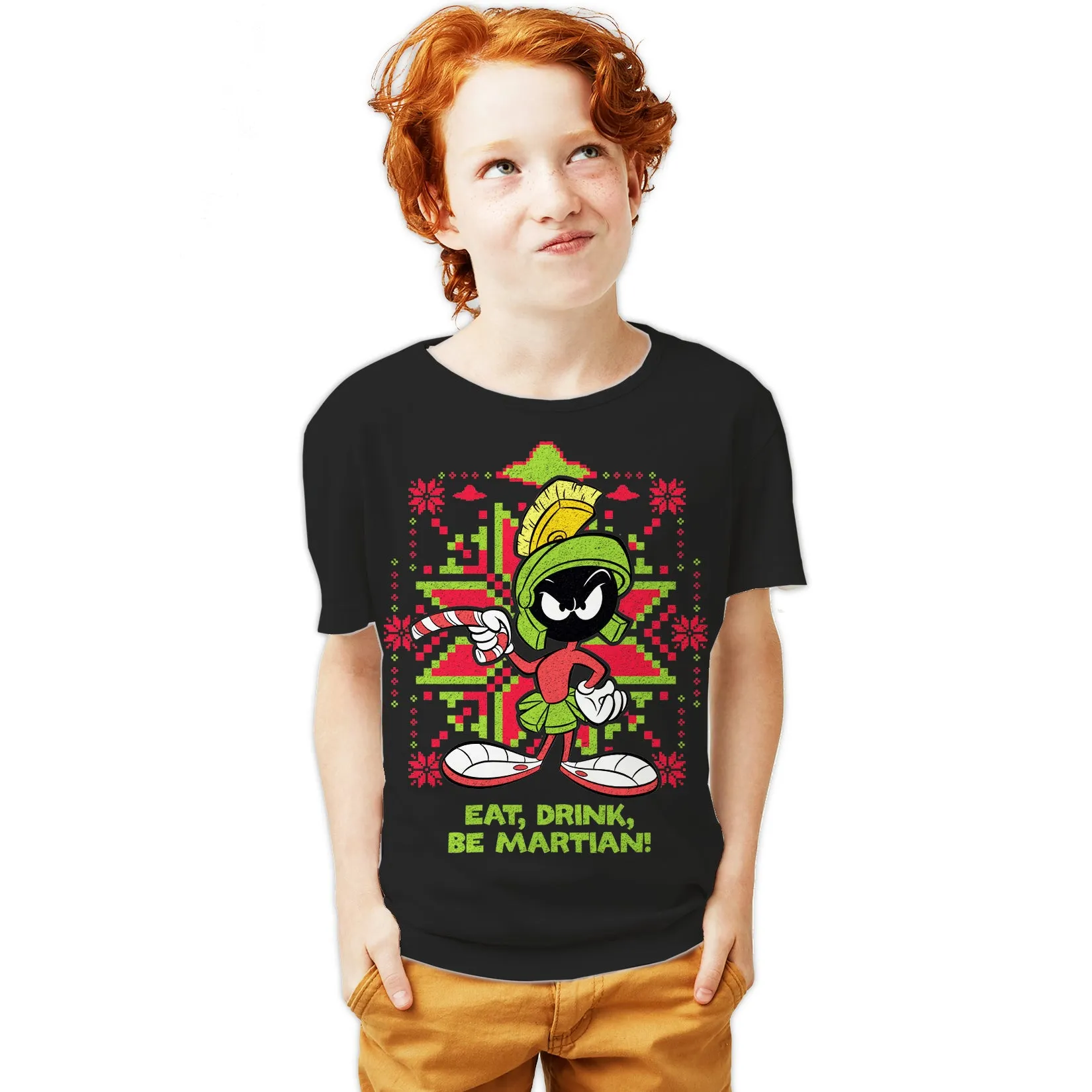 Looney Tunes Marvin Martian Xmas Eat Official Youth T-Shirt