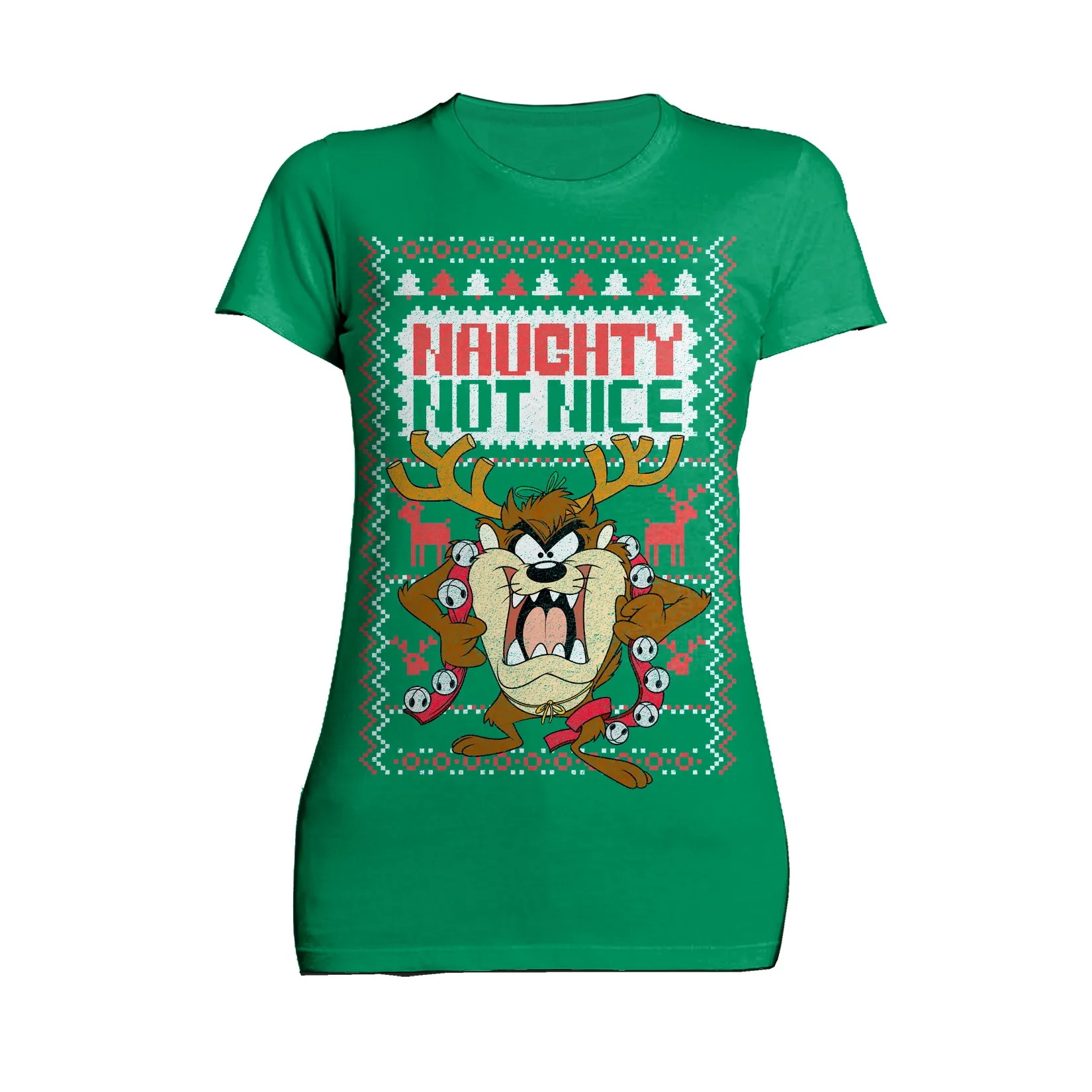 Looney Tunes Tasmanian Devil Xmas Naughty Official Women's T-Shirt