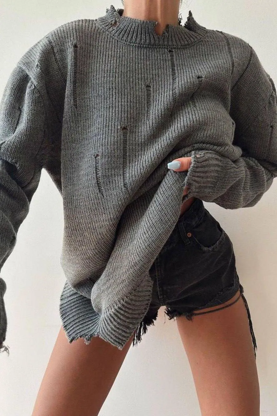 Loose Pullover Round Neck Sweater