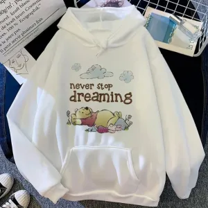 Loose sweatshirt with cartoon graphic print women's fashion
