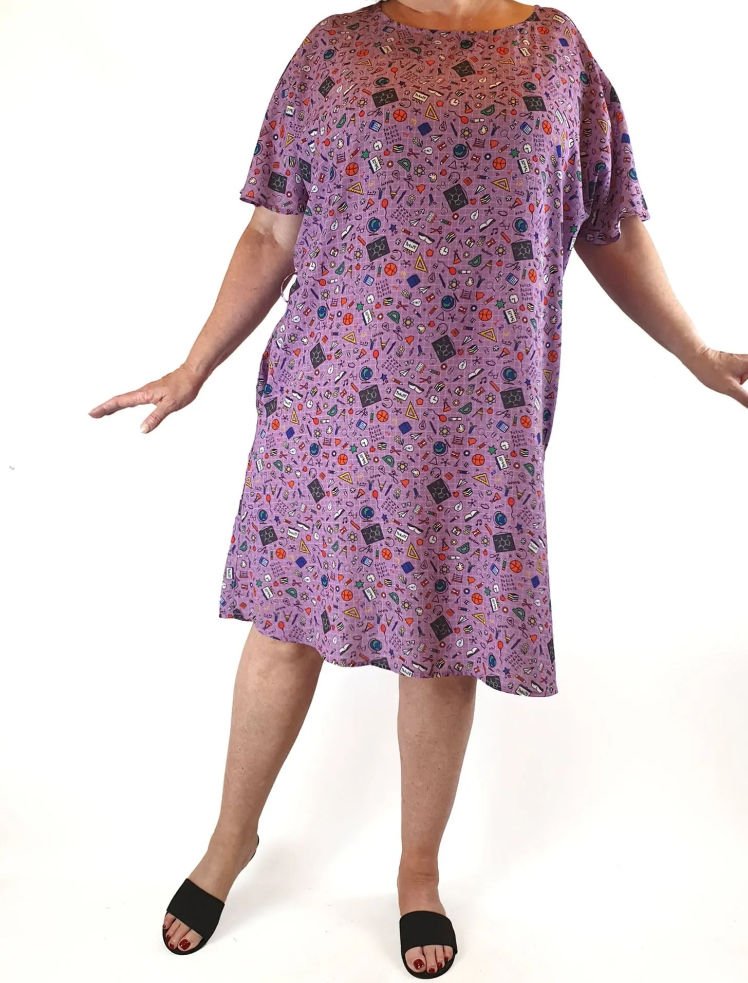 Lorraine purple print dress size 18