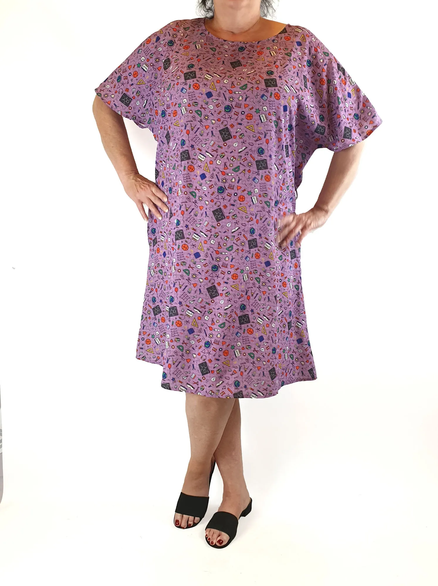 Lorraine purple print dress size 18