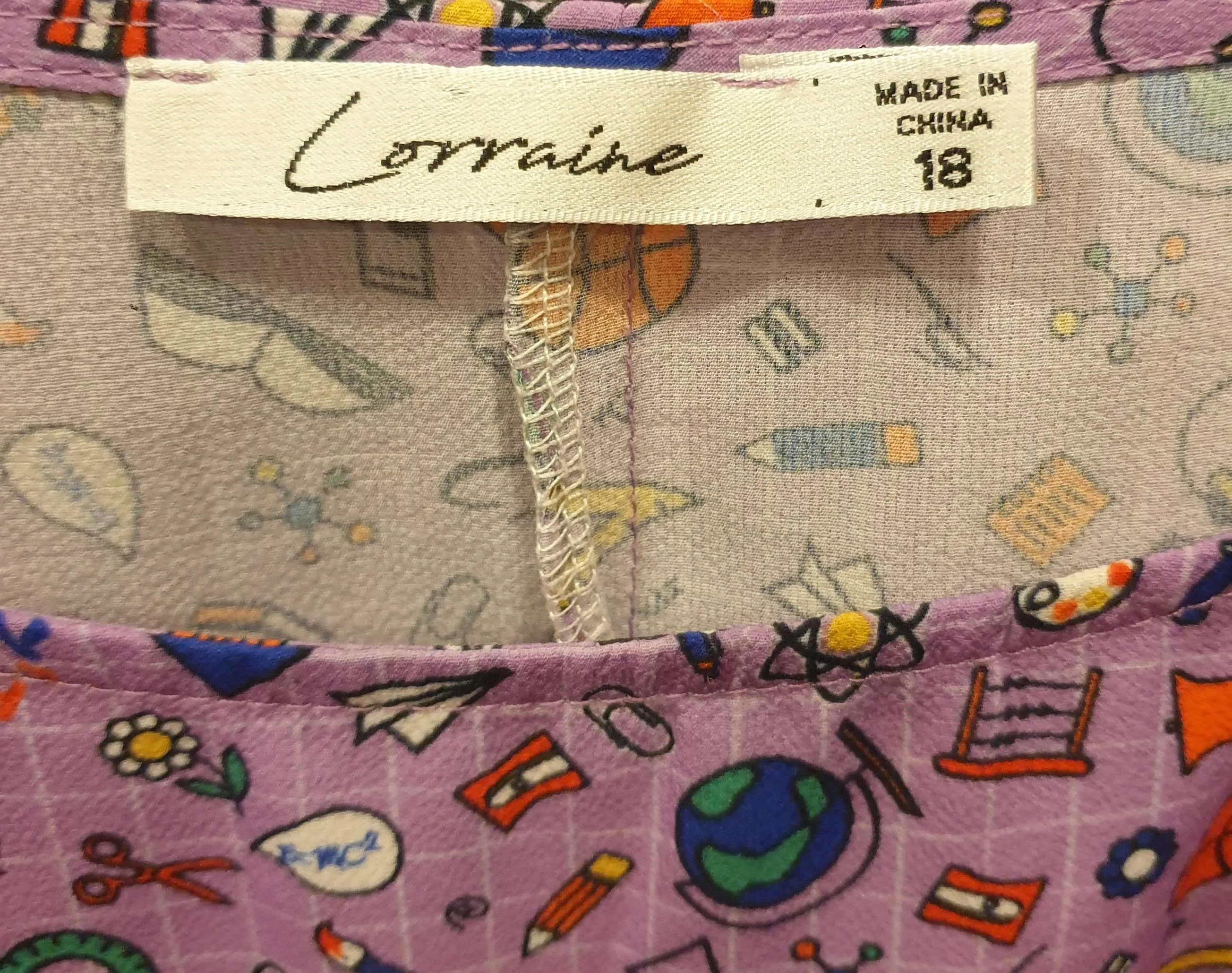 Lorraine purple print dress size 18