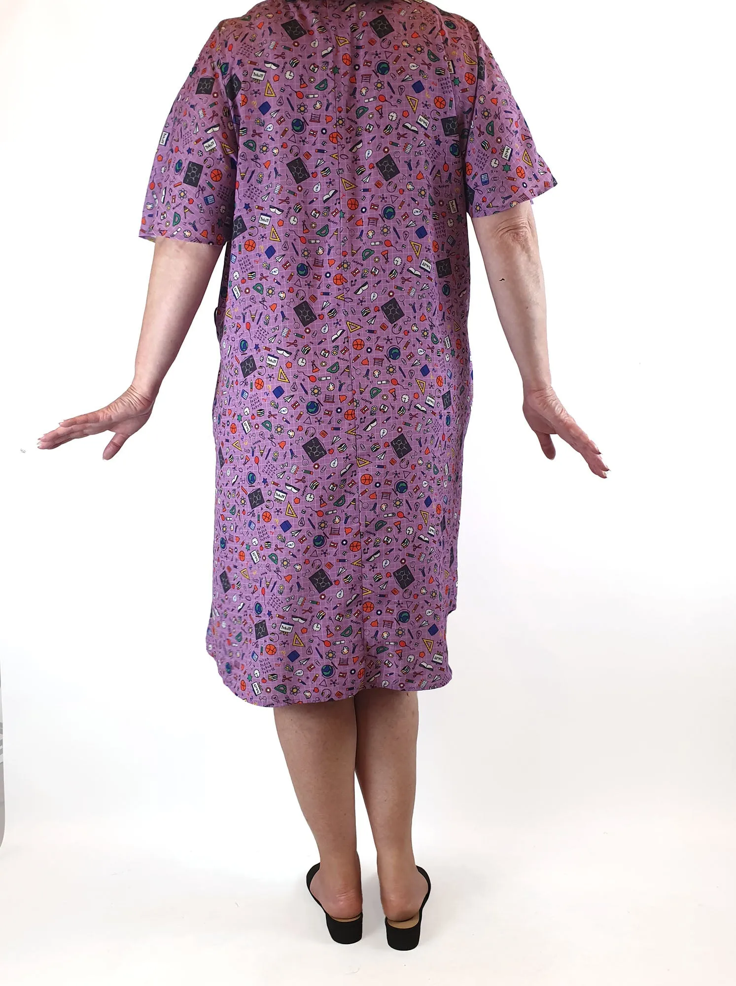 Lorraine purple print dress size 18