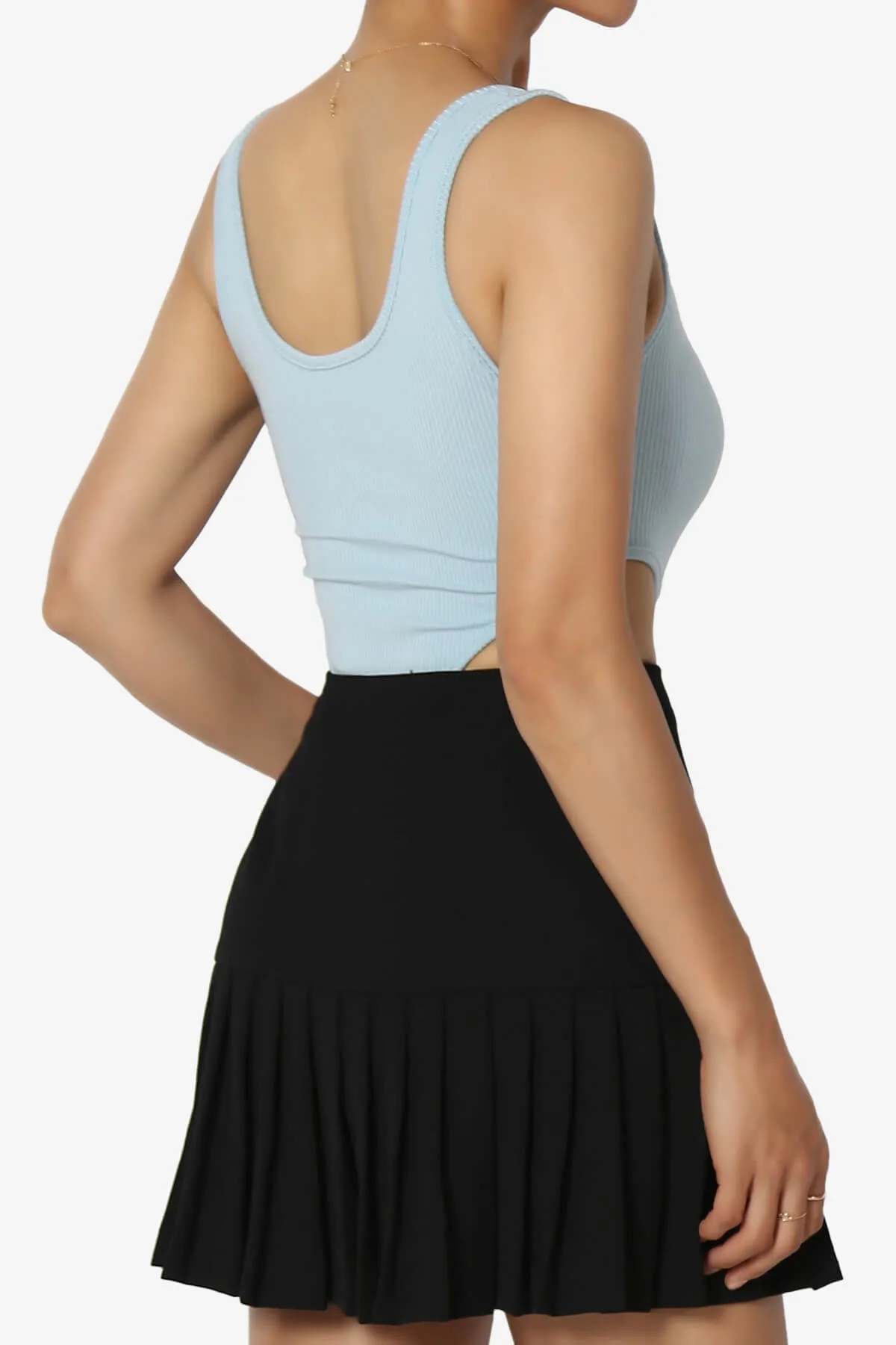 Lorrin High Cut Ribbed Tank Thong Bodysuit