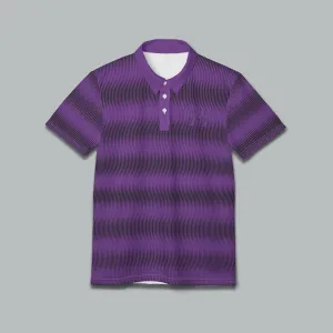 Luminescent Purple Swirly Pattern Unisex Casual Short-Sleeve Polo Shirt