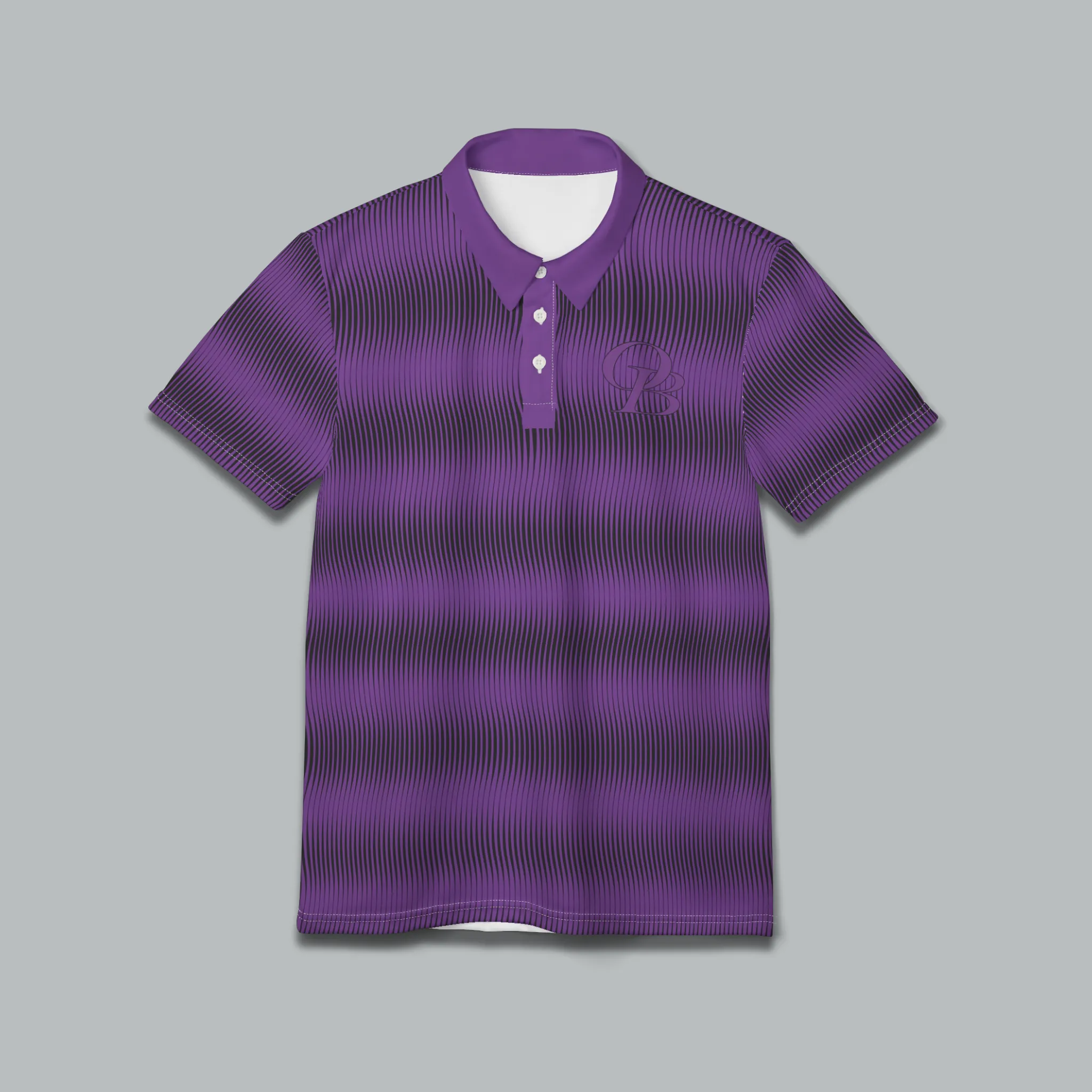 Luminescent Purple Swirly Pattern Unisex Casual Short-Sleeve Polo Shirt