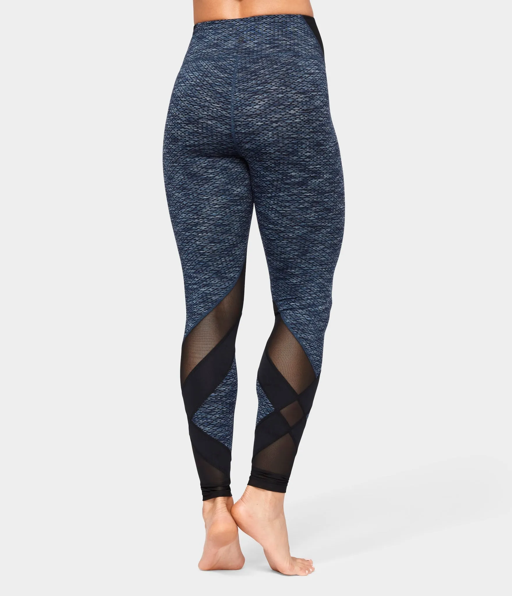 Manduka Apparel - Women's Movement Mesh Legging - Indigo Jacquard