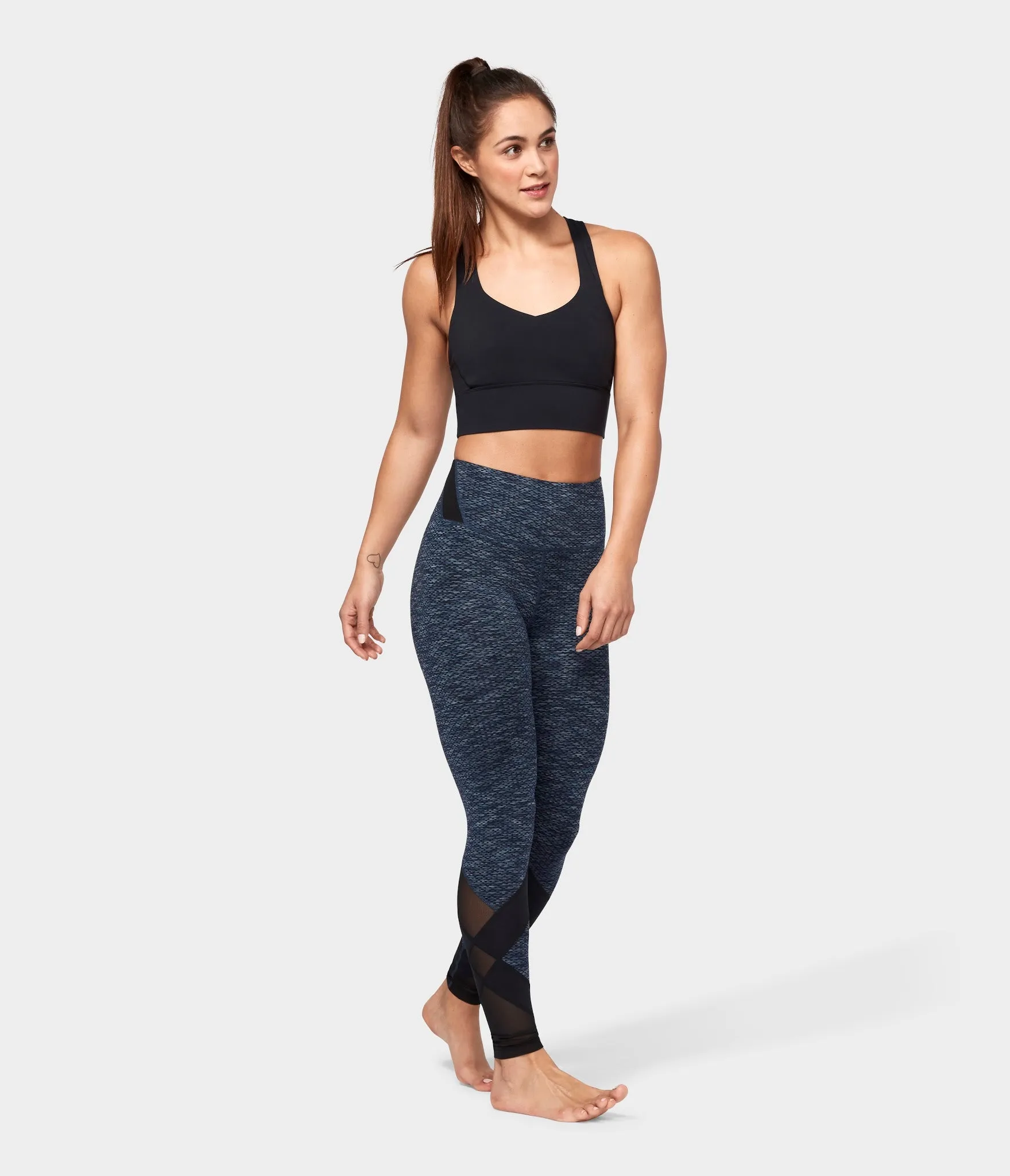 Manduka Apparel - Women's Movement Mesh Legging - Indigo Jacquard