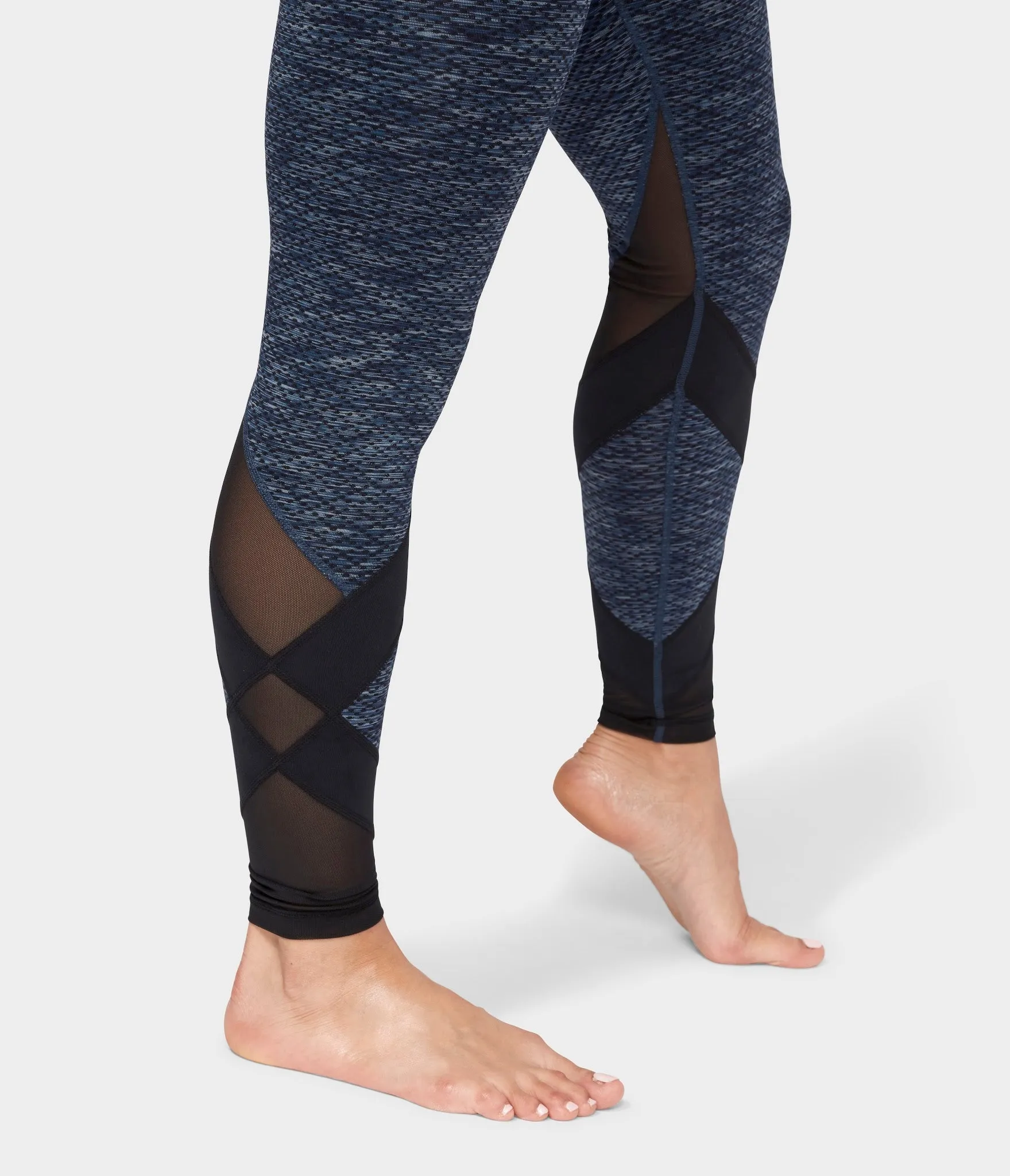 Manduka Apparel - Women's Movement Mesh Legging - Indigo Jacquard