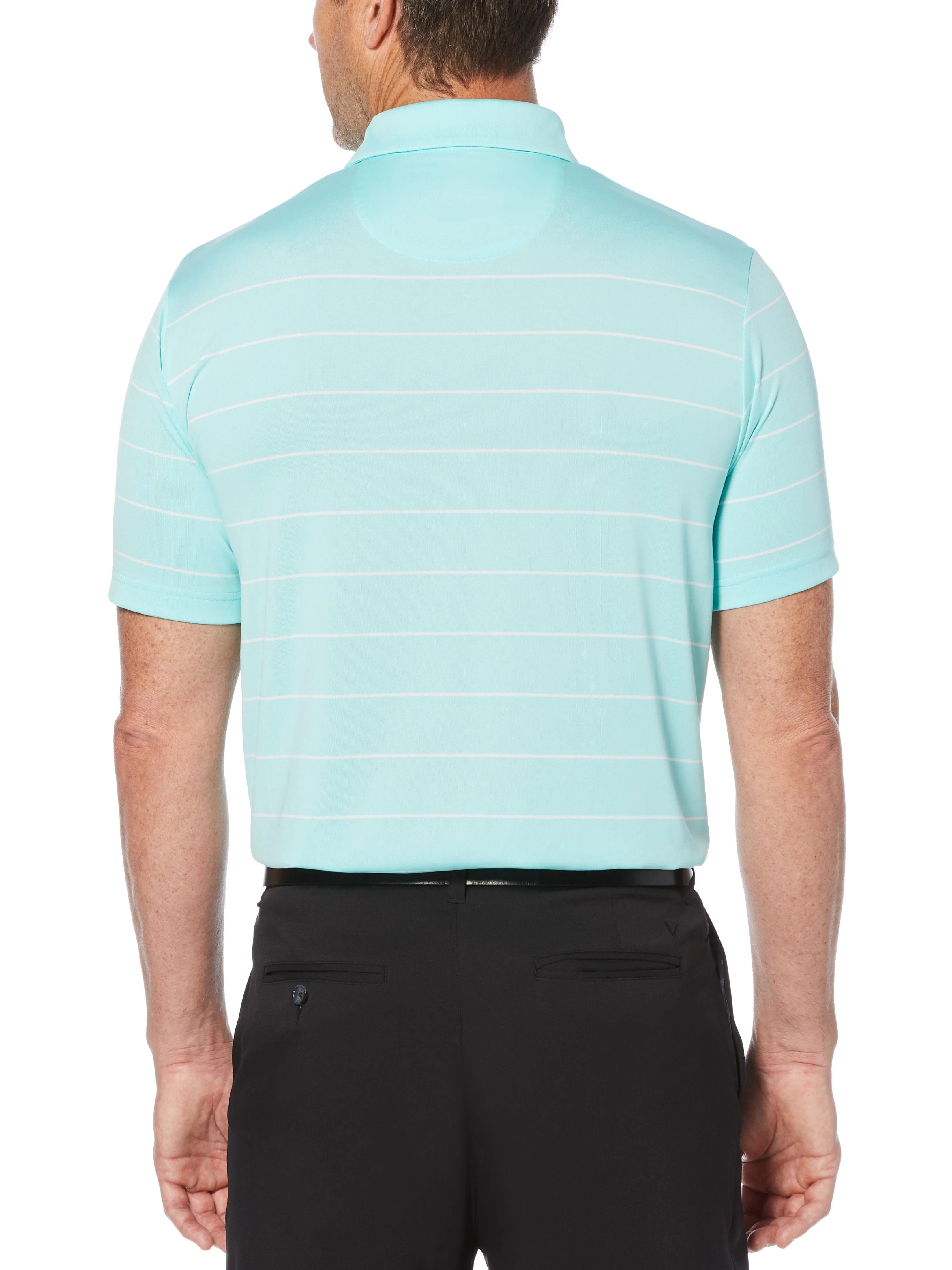 Mens Jacquard Stripe Polo