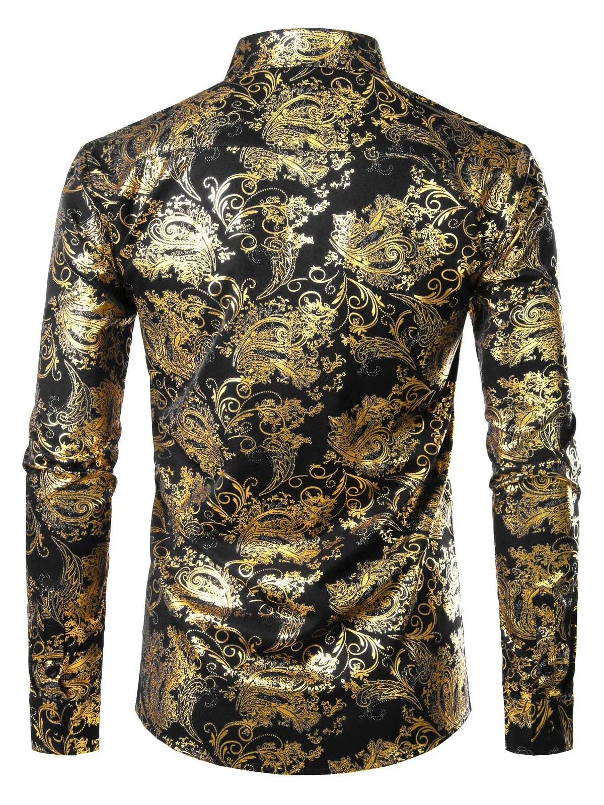 Men's Luxury Paisley Shiny Floral Print Button Down Dress Shirts
