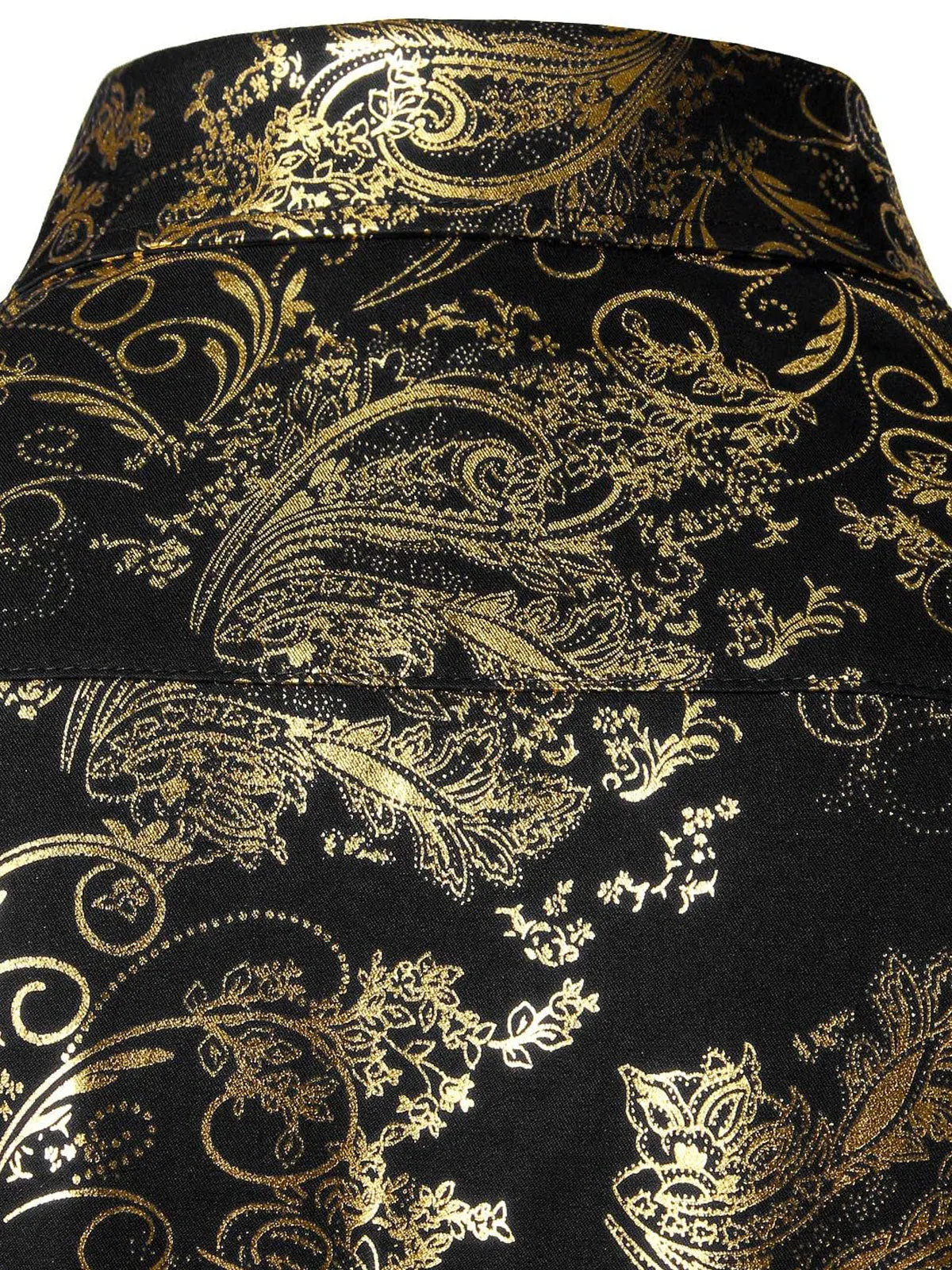 Men's Luxury Paisley Shiny Floral Print Button Down Dress Shirts