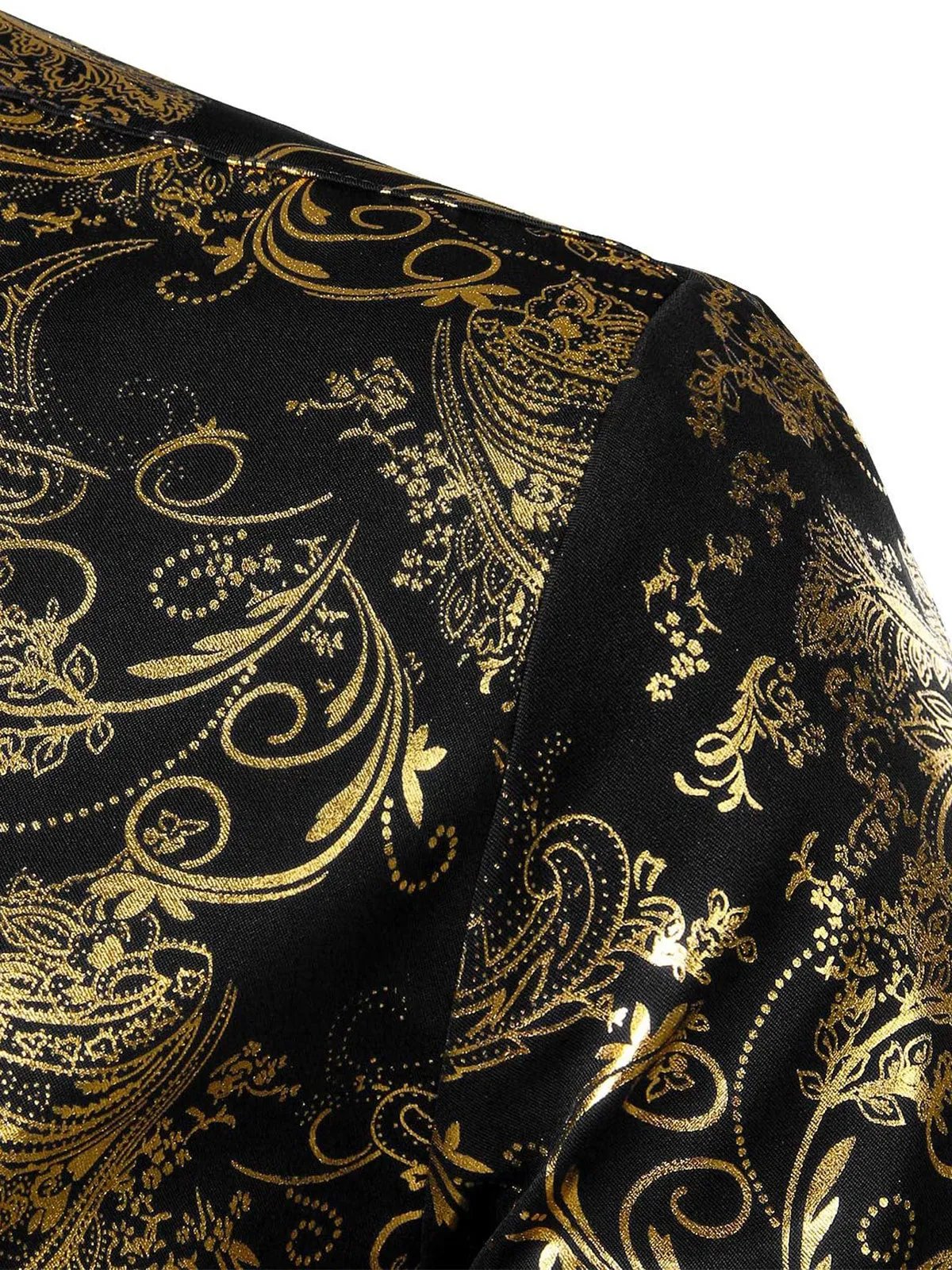 Men's Luxury Paisley Shiny Floral Print Button Down Dress Shirts