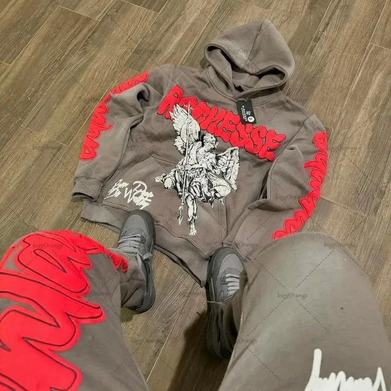 Men's Streetwear "Color Letter" Graphic Print Hoodies