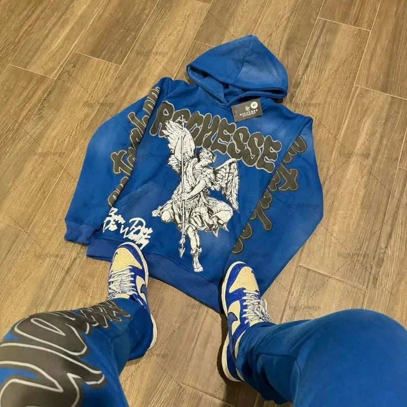 Men's Streetwear "Color Letter" Graphic Print Hoodies