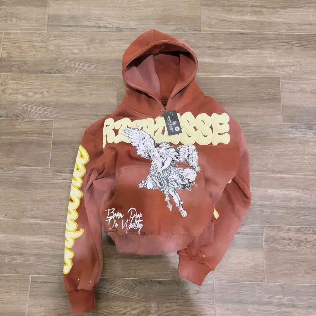 Men's Streetwear "Color Letter" Graphic Print Hoodies