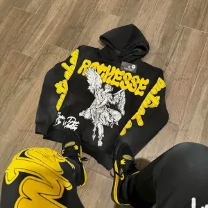 Men's Streetwear "Color Letter" Graphic Print Hoodies