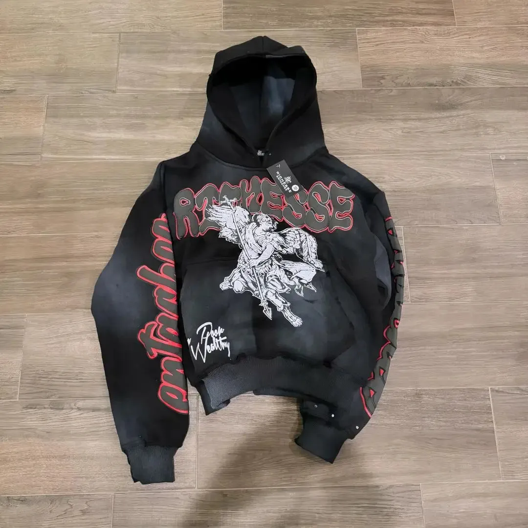 Men's Streetwear "Color Letter" Graphic Print Hoodies