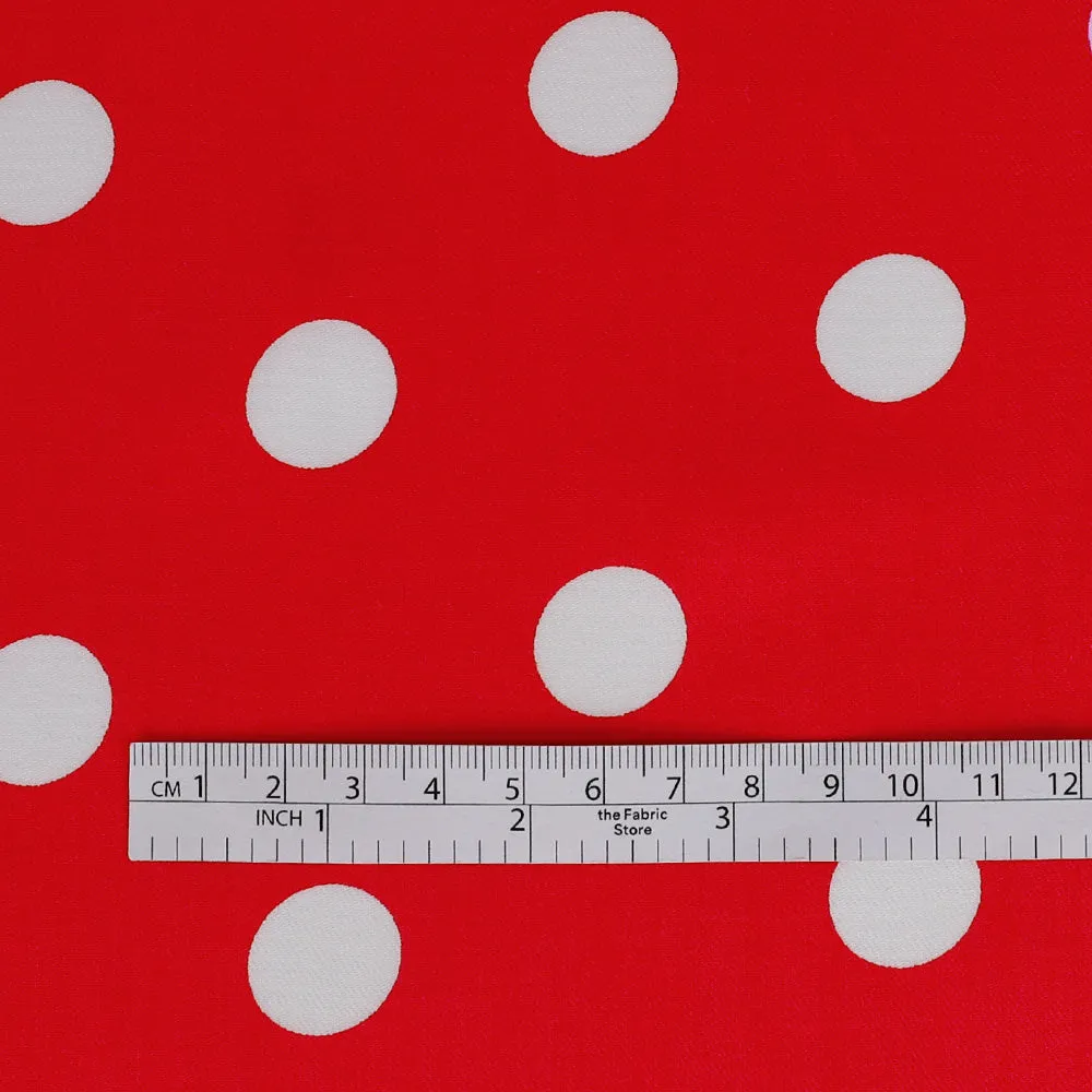 Minnie Spot Cotton / Rayon Twill - Red (pieces)