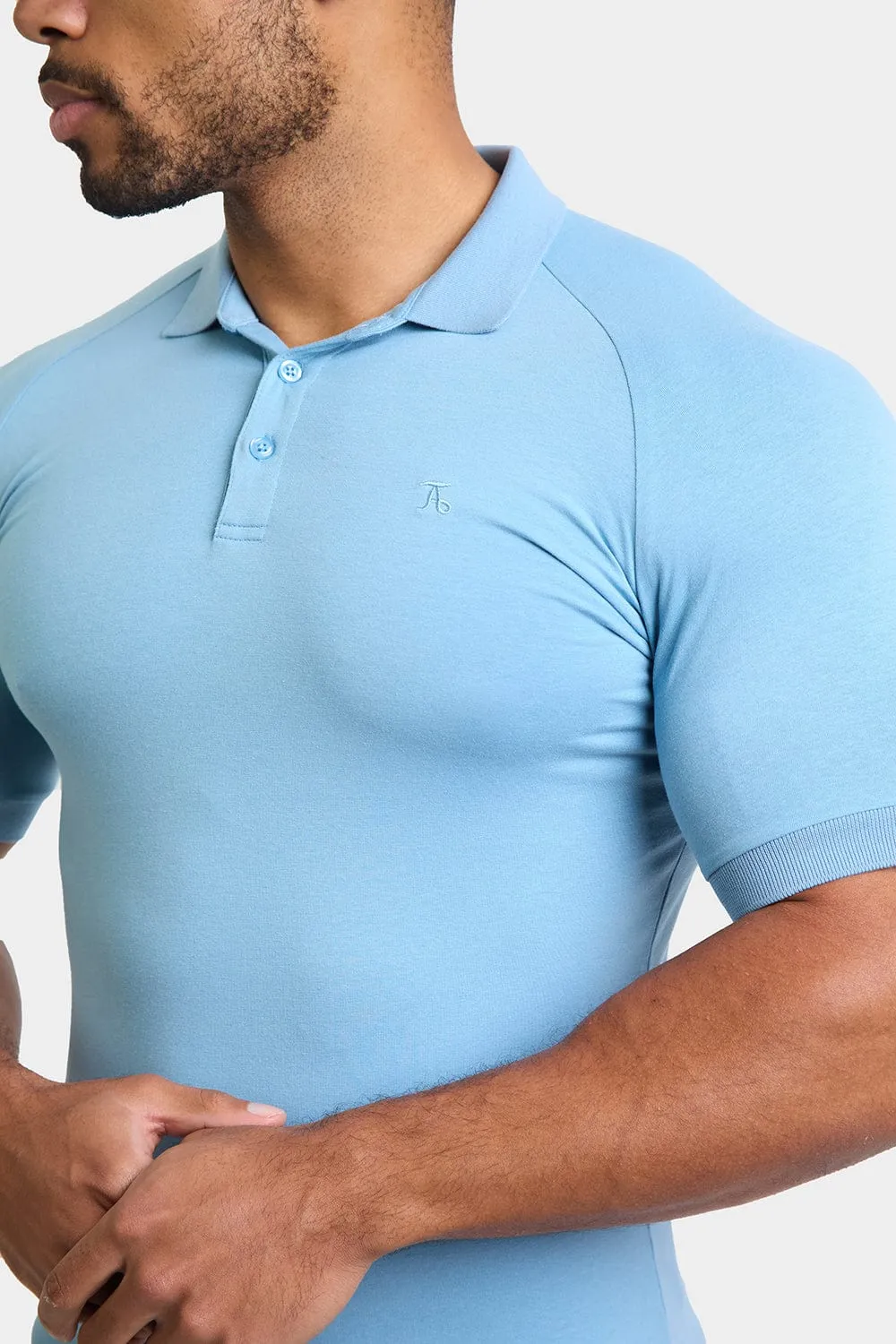 Muscle Fit Polo in Mist Blue