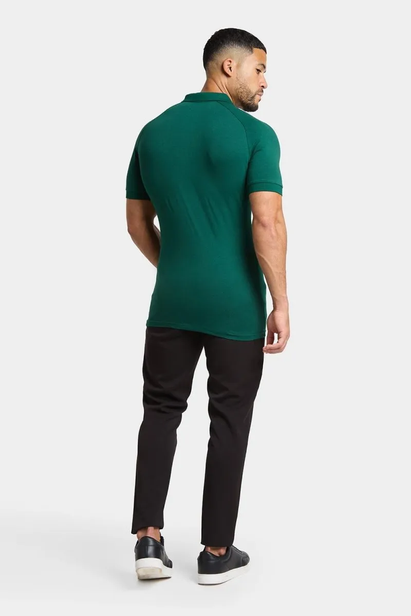 Muscle Fit Polo Shirt in Oxidised Green