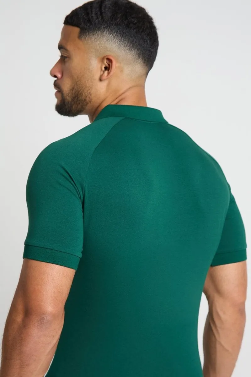 Muscle Fit Polo Shirt in Oxidised Green