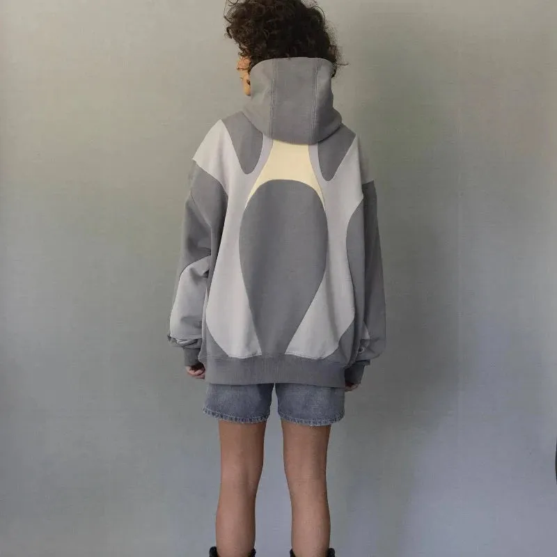 New American Patchwork Irregular Harajuku Pullover Y2K Hoodie