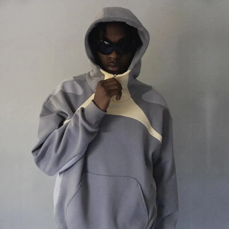 New American Patchwork Irregular Harajuku Pullover Y2K Hoodie