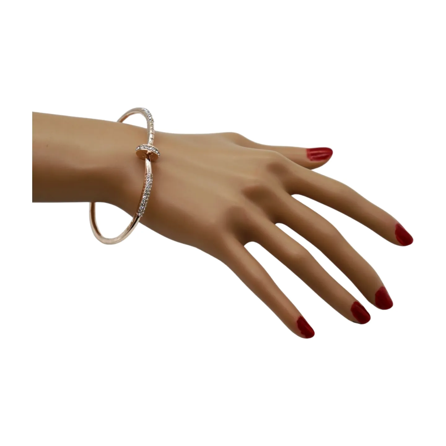New Women Rose Gold Metal Fashion Jewelry Nail Cuff Bracelet Bling Wrap Around Thin
