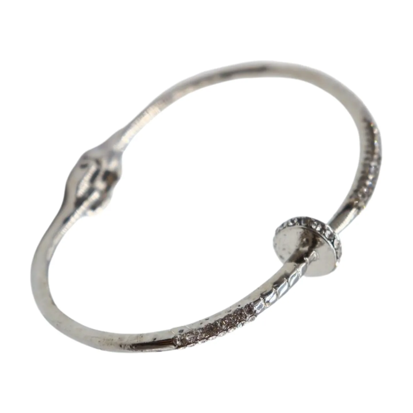 New Women Silver Plated Metal Fashion Jewelry Bling Nail Cuff Bracelet Bling Thin